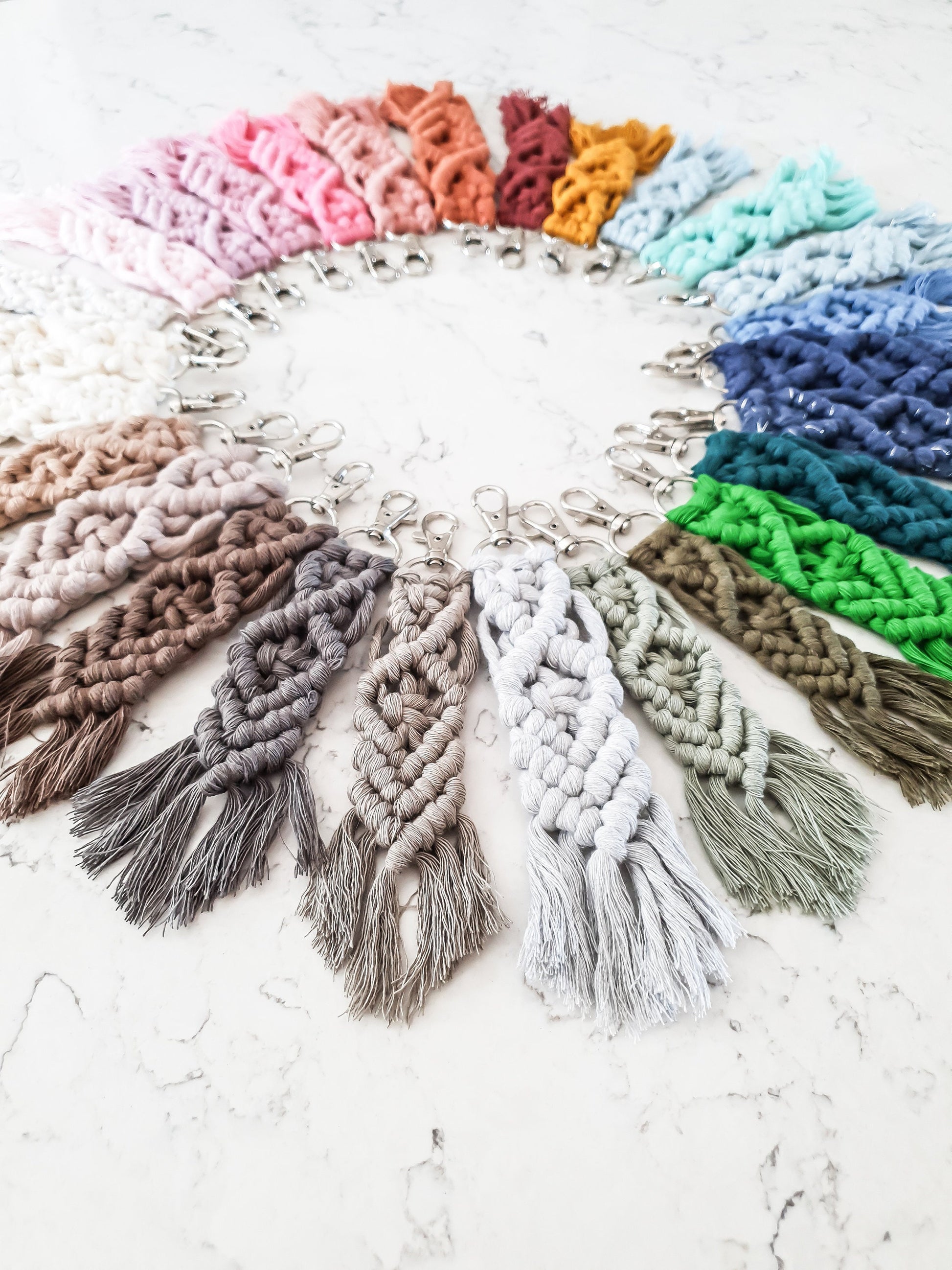 Small Macrame Keychain // Small Boho Keychain // Macrame Keychain // Keychain