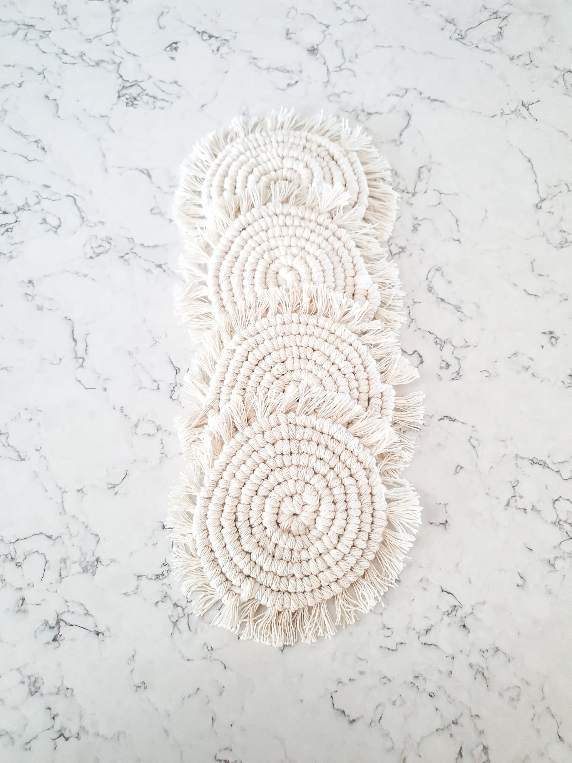 Macrame Coaster, Beige Coaster, Boho Coaster, Boho Kitchen Accessories