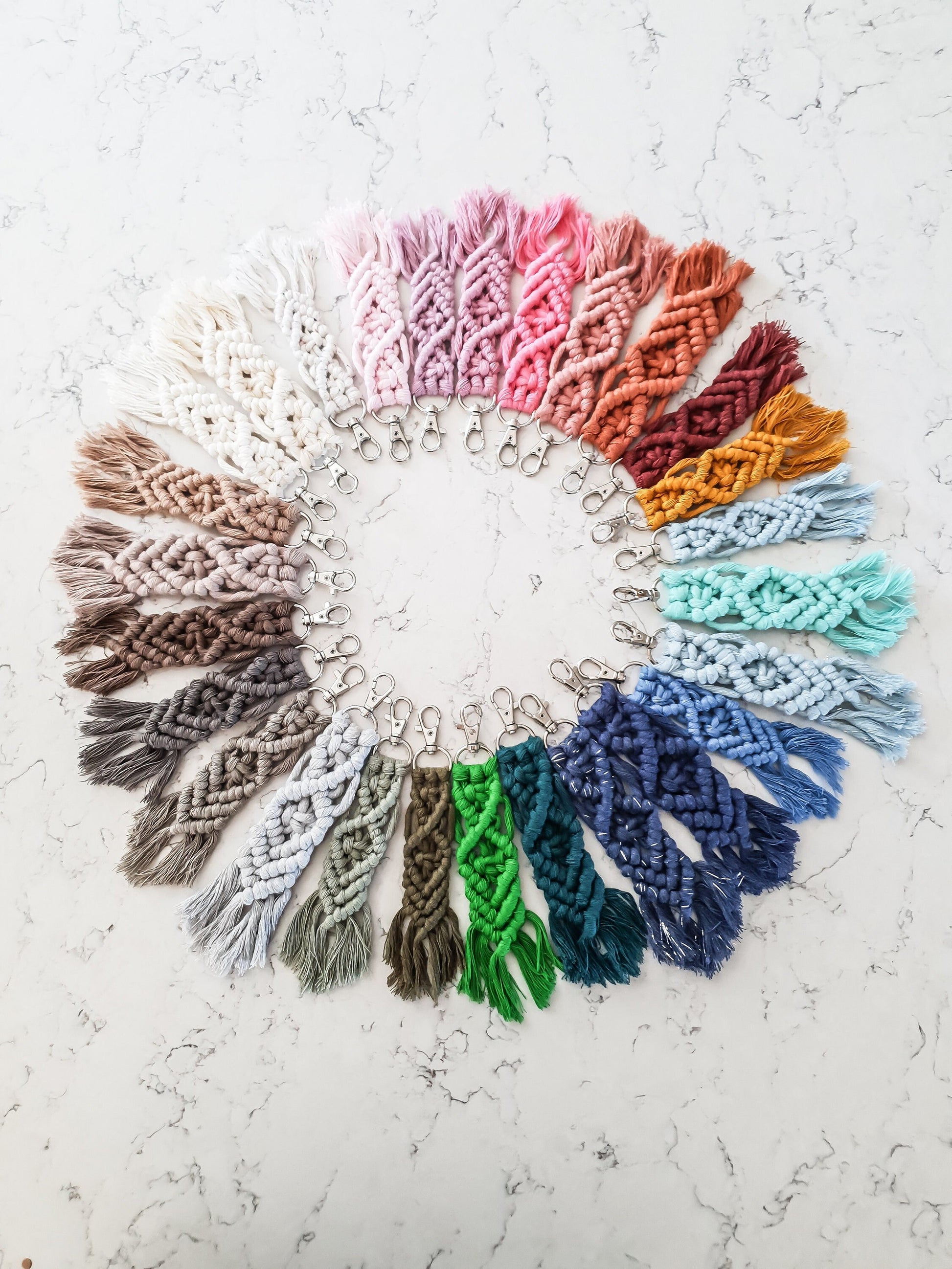 Small Macrame Keychain // Small Boho Keychain // Macrame Keychain // Keychain
