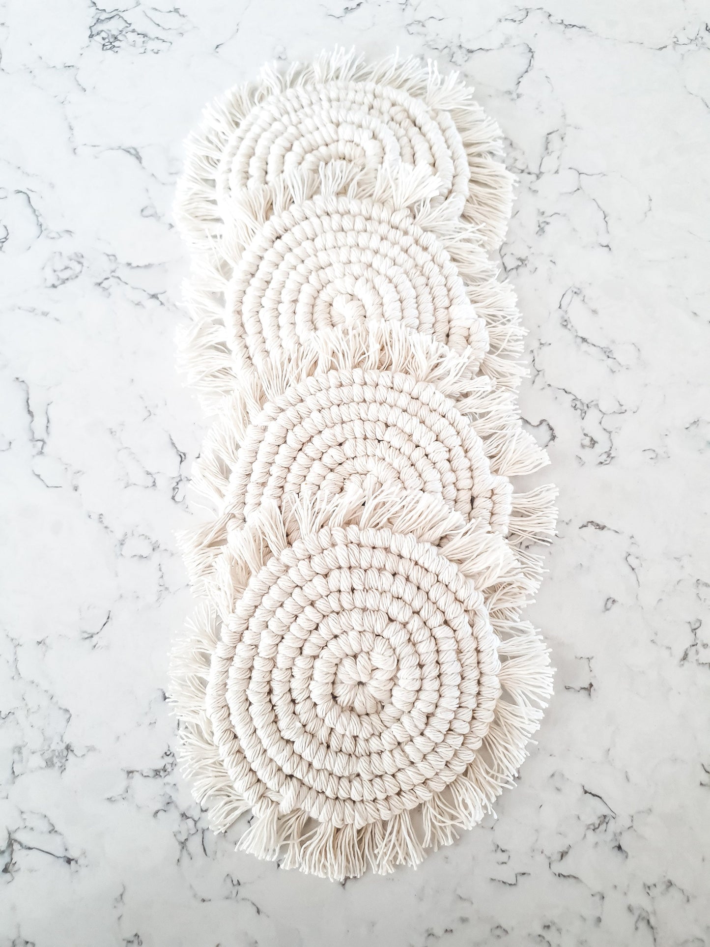 Macrame Coaster, Beige Coaster, Boho Coaster, Boho Kitchen Accessories