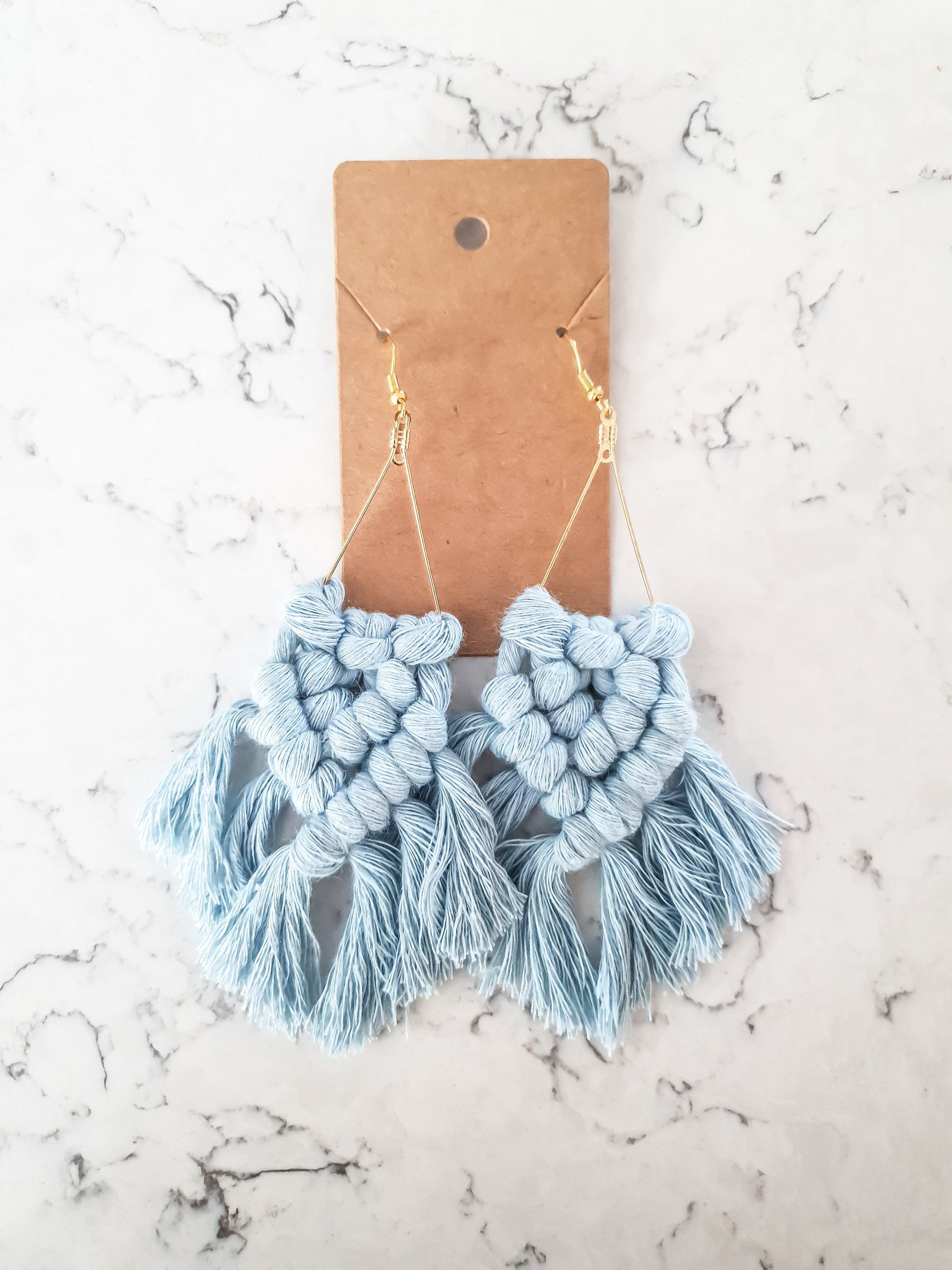 Triangle Macrame Earrings, Macrame Earrings, Boho Earrings, Bridesmaid Gift
