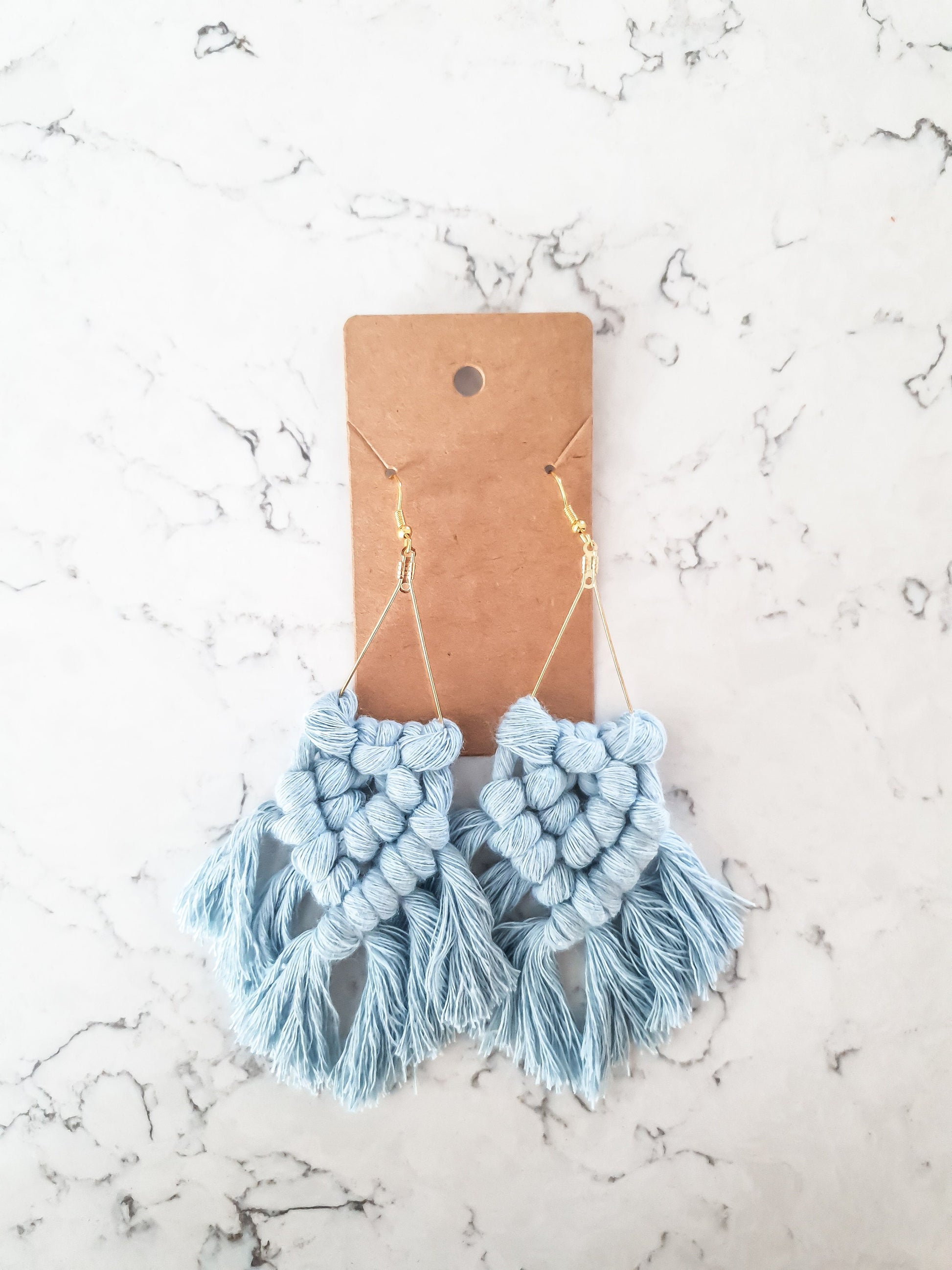 Triangle Macrame Earrings, Macrame Earrings, Boho Earrings, Bridesmaid Gift