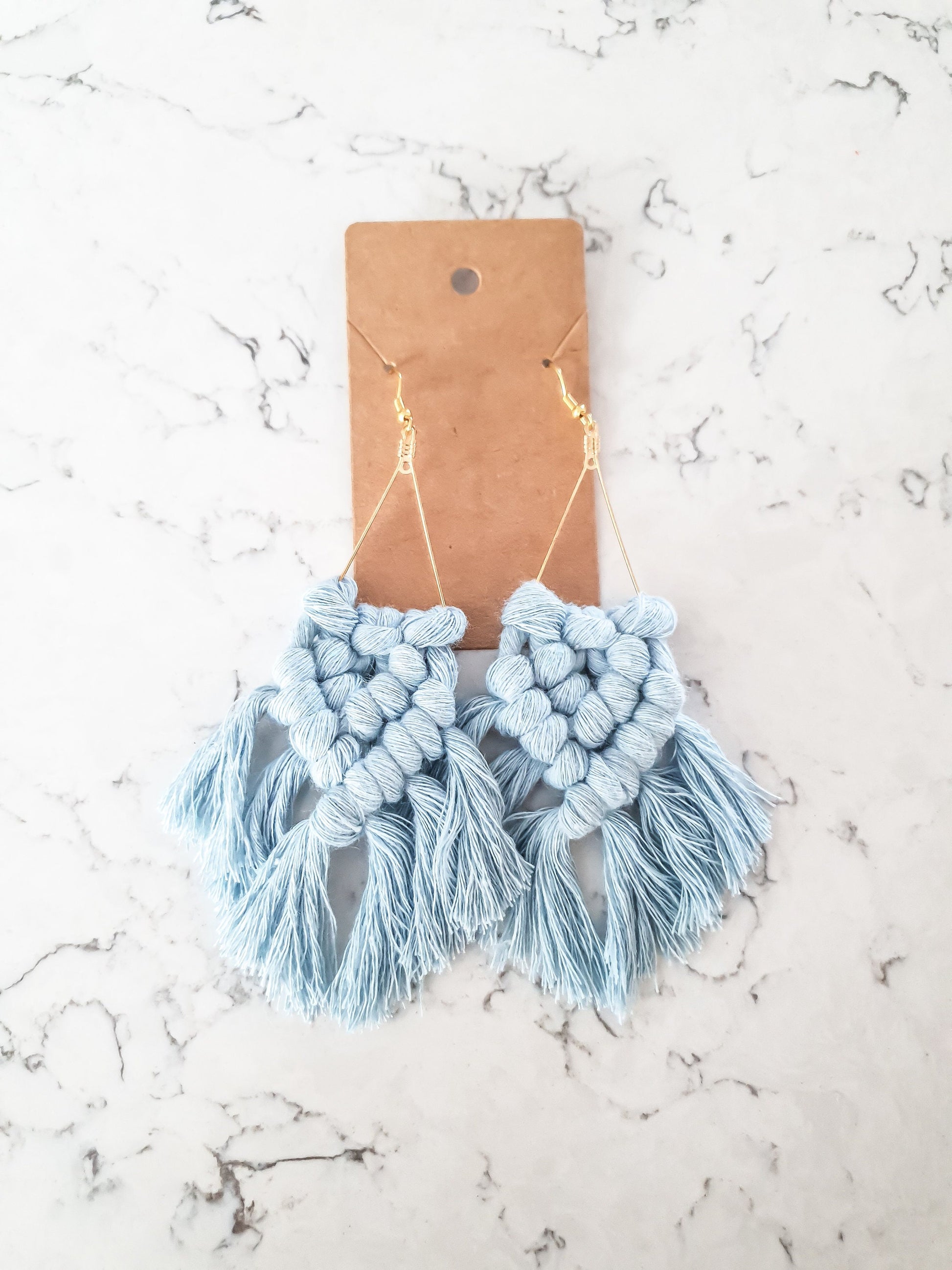 Triangle Macrame Earrings, Macrame Earrings, Boho Earrings, Bridesmaid Gift