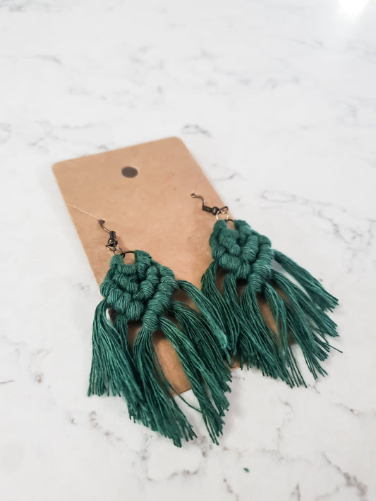 Macrame Earrings, Boho Earrings, Multiple Colors Available, Bridesmaid Gift, Christmas gift