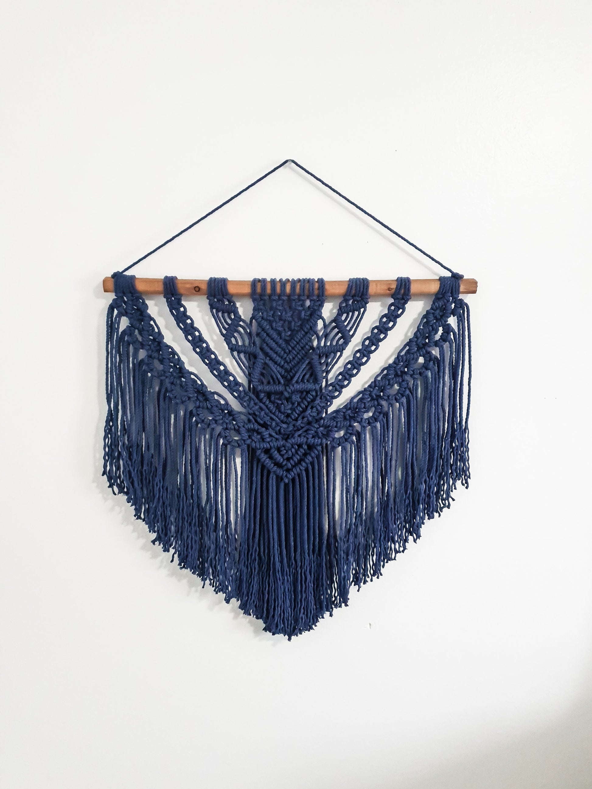 Large Macrame Wall Hanging, Macrame Wall Art, Woven Wall Hanging, Boho Wall Decor, Wall Tapestry, Macrame, Navy Blue Macrame, Minimalist