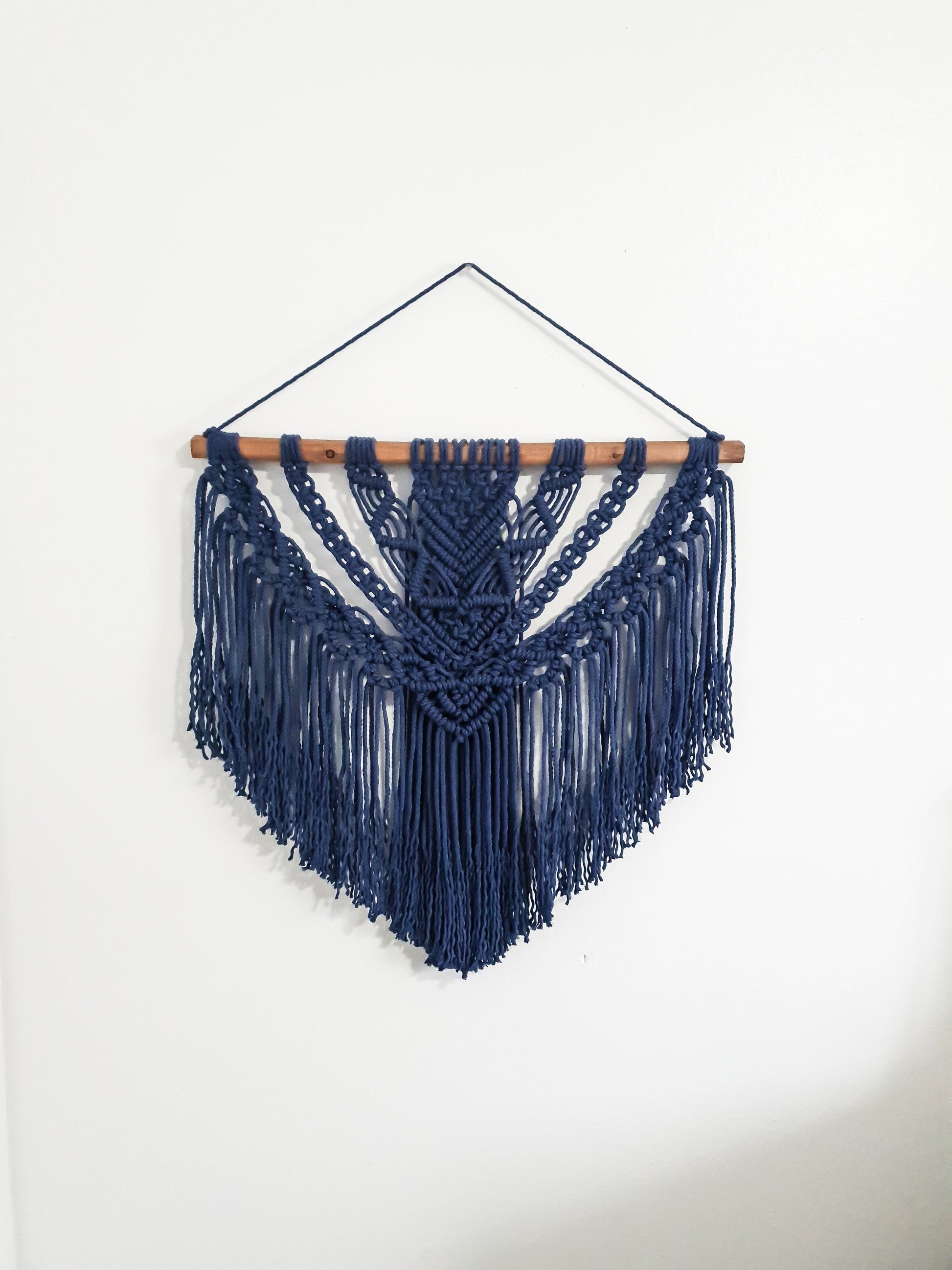 Large Macrame Wall Hanging, Macrame Wall Art, Woven Wall Hanging, Boho Wall Decor, Wall Tapestry, Macrame, Navy Blue Macrame, Minimalist