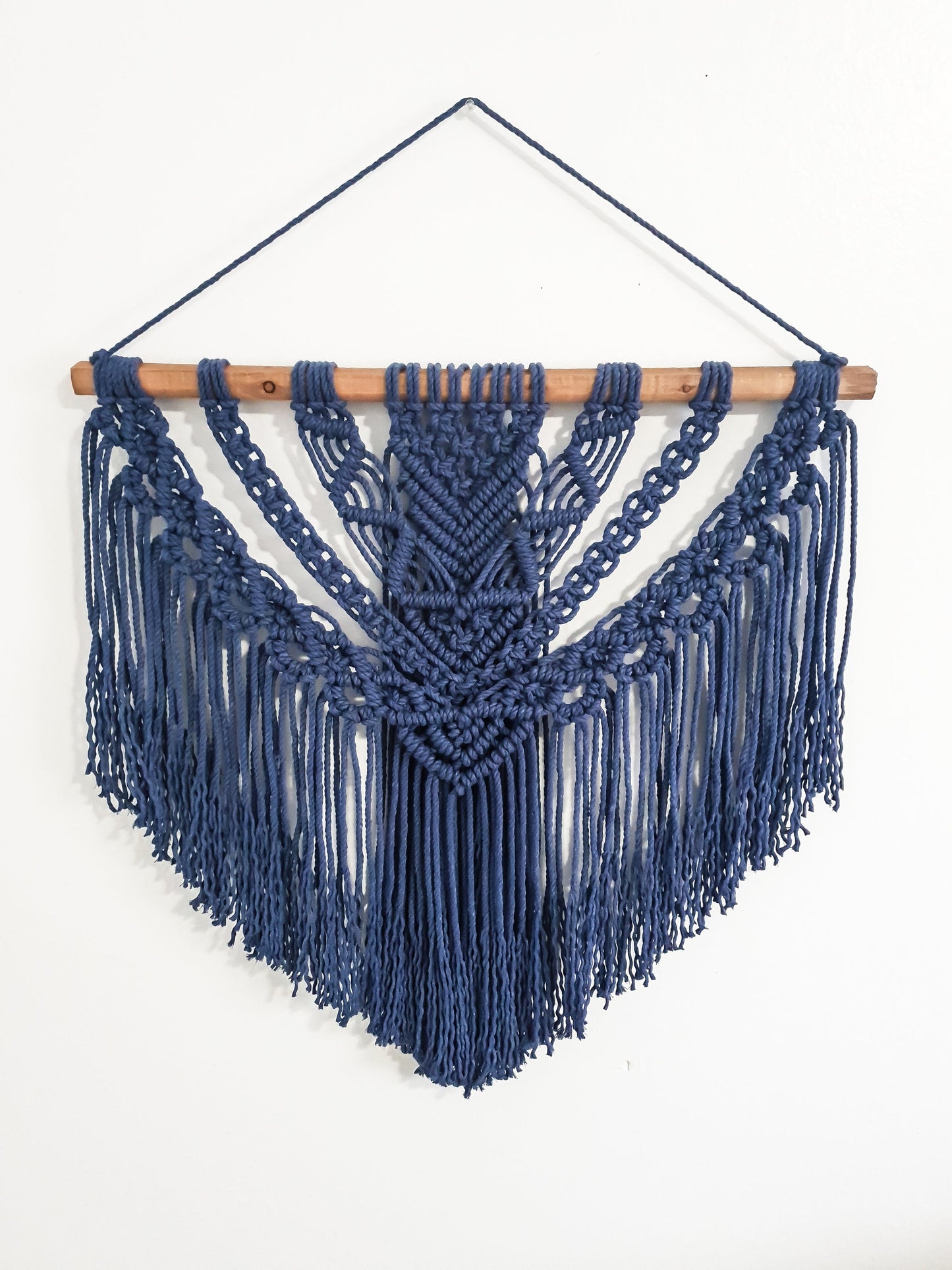 Large Macrame Wall Hanging, Macrame Wall Art, Woven Wall Hanging, Boho Wall Decor, Wall Tapestry, Macrame, Navy Blue Macrame, Minimalist
