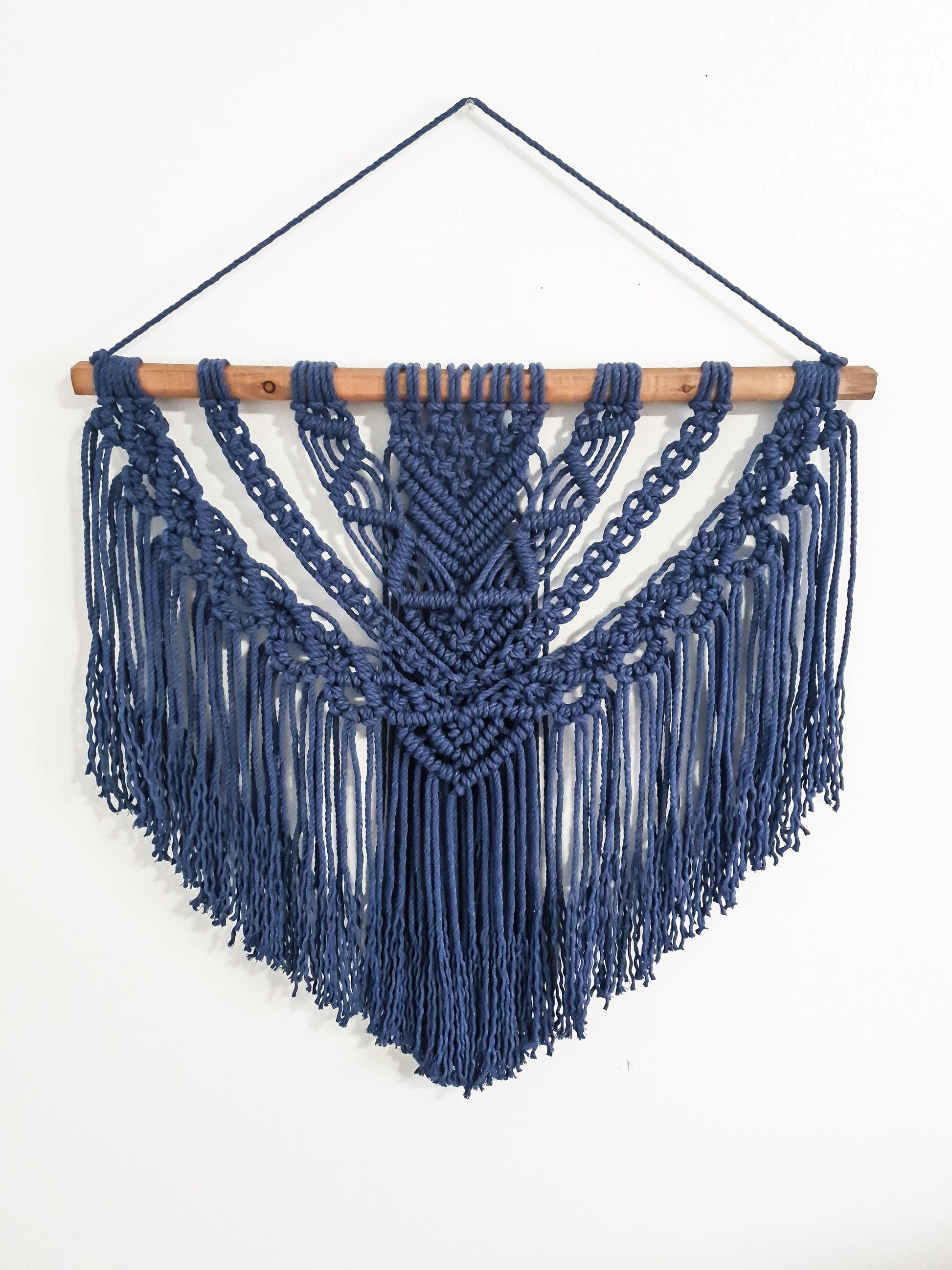 Large Macrame Wall Hanging, Macrame Wall Art, Woven Wall Hanging, Boho Wall Decor, Wall Tapestry, Macrame, Navy Blue Macrame, Minimalist