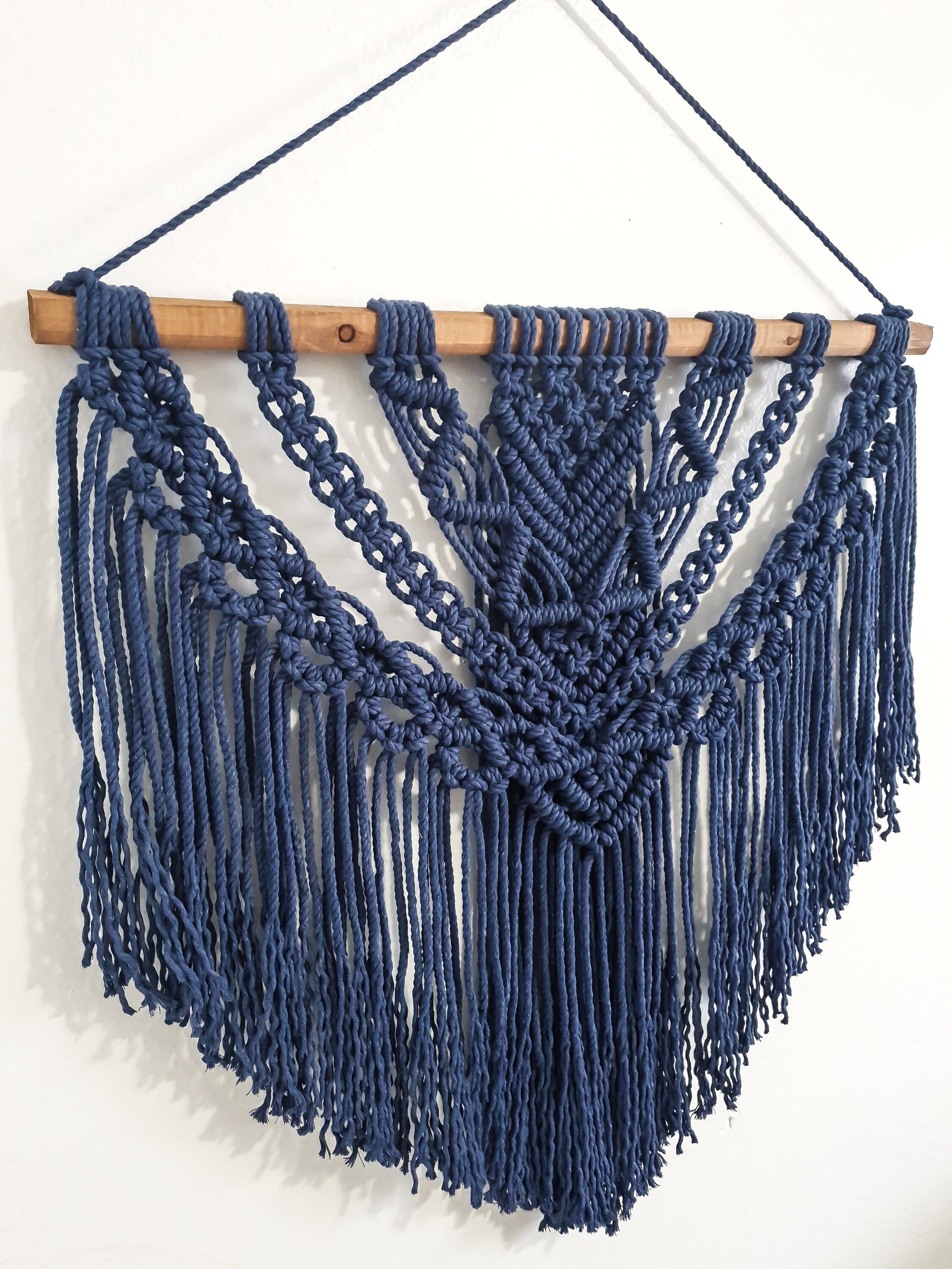 Large Macrame Wall Hanging, Macrame Wall Art, Woven Wall Hanging, Boho Wall Decor, Wall Tapestry, Macrame, Navy Blue Macrame, Minimalist
