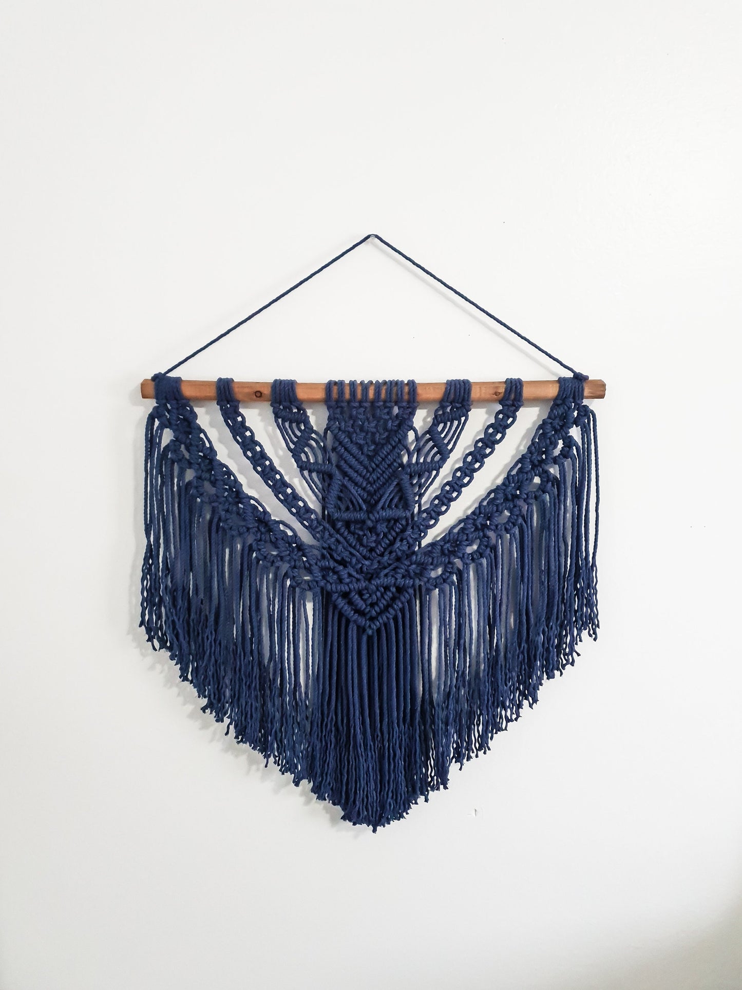 Large Macrame Wall Hanging, Macrame Wall Art, Woven Wall Hanging, Boho Wall Decor, Wall Tapestry, Macrame, Navy Blue Macrame, Minimalist