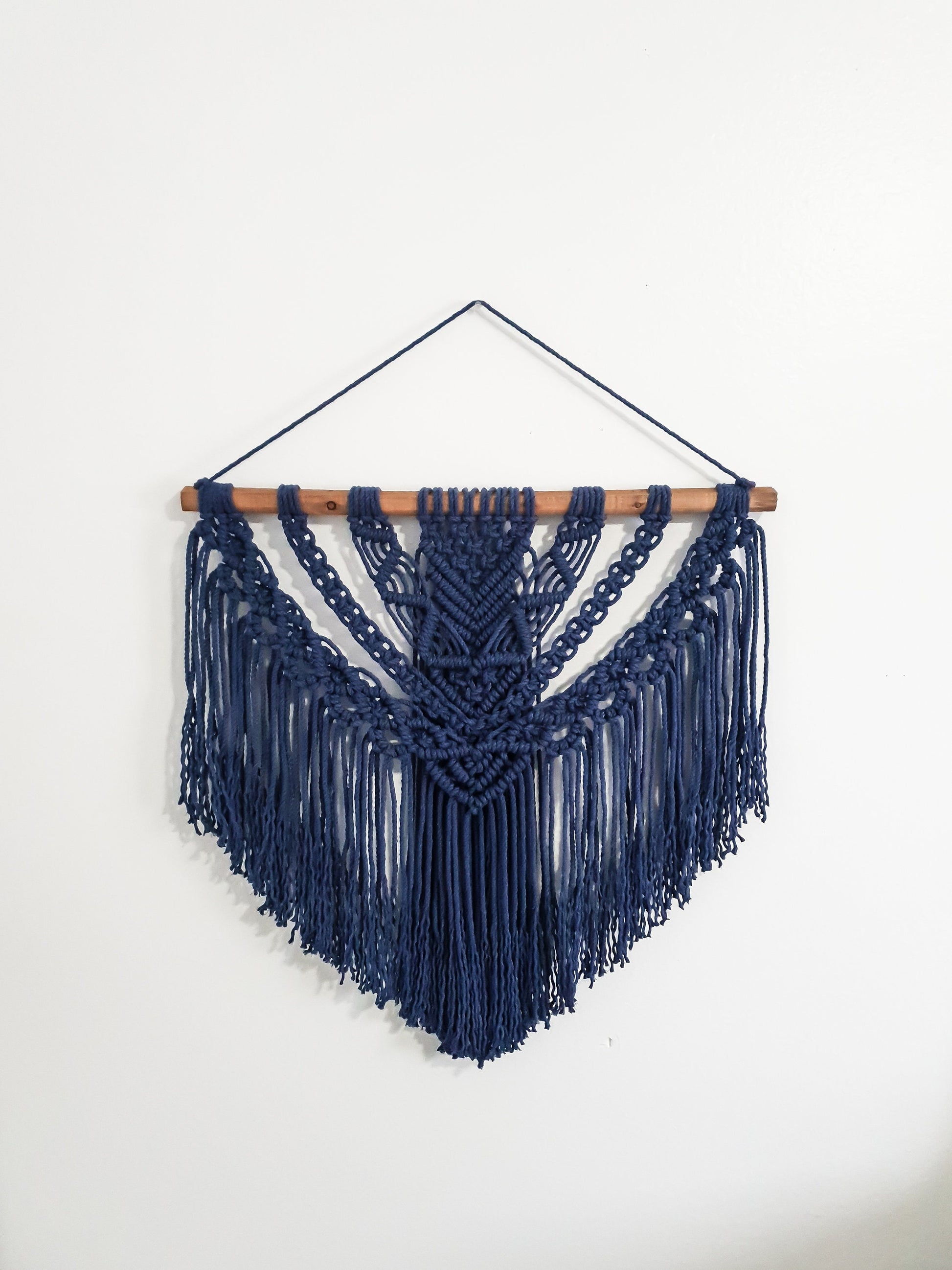 Large Macrame Wall Hanging, Macrame Wall Art, Woven Wall Hanging, Boho Wall Decor, Wall Tapestry, Macrame, Navy Blue Macrame, Minimalist