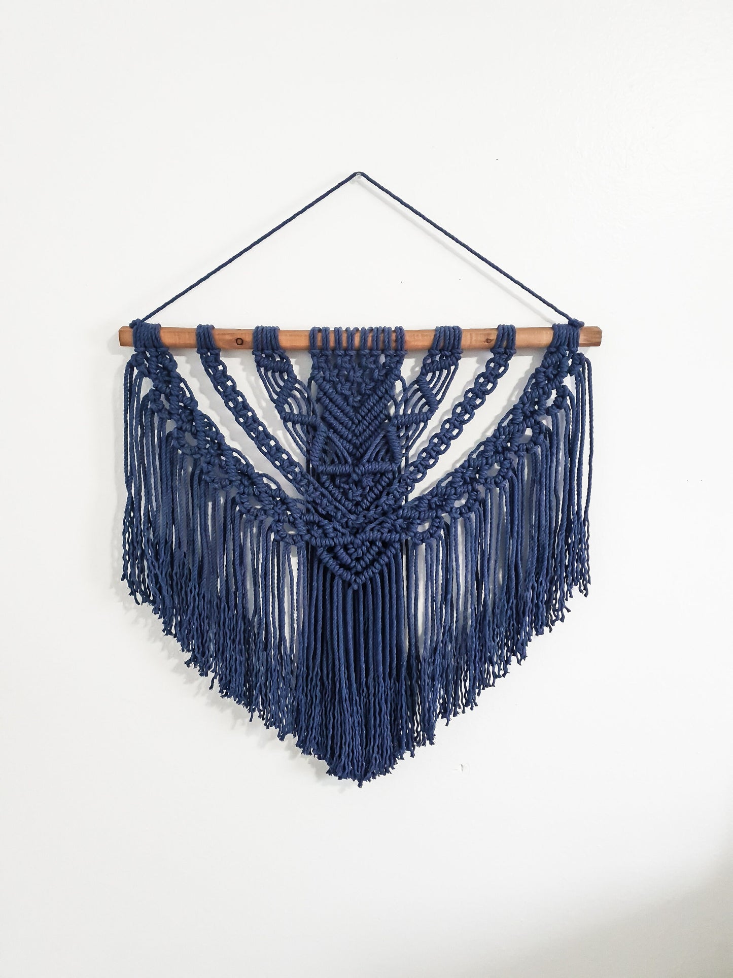 Large Macrame Wall Hanging, Macrame Wall Art, Woven Wall Hanging, Boho Wall Decor, Wall Tapestry, Macrame, Navy Blue Macrame, Minimalist