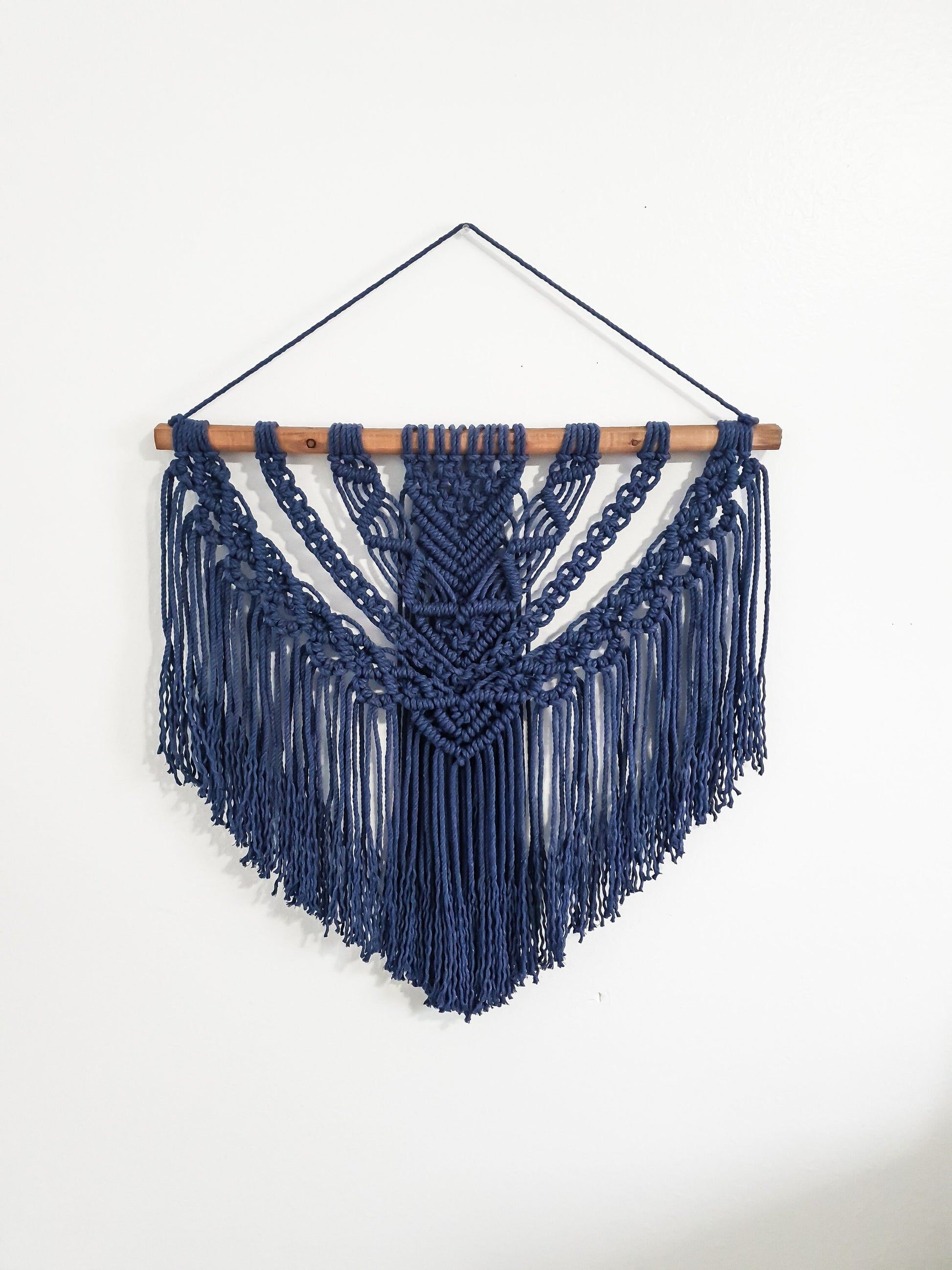 Large Macrame Wall Hanging, Macrame Wall Art, Woven Wall Hanging, Boho Wall Decor, Wall Tapestry, Macrame, Navy Blue Macrame, Minimalist