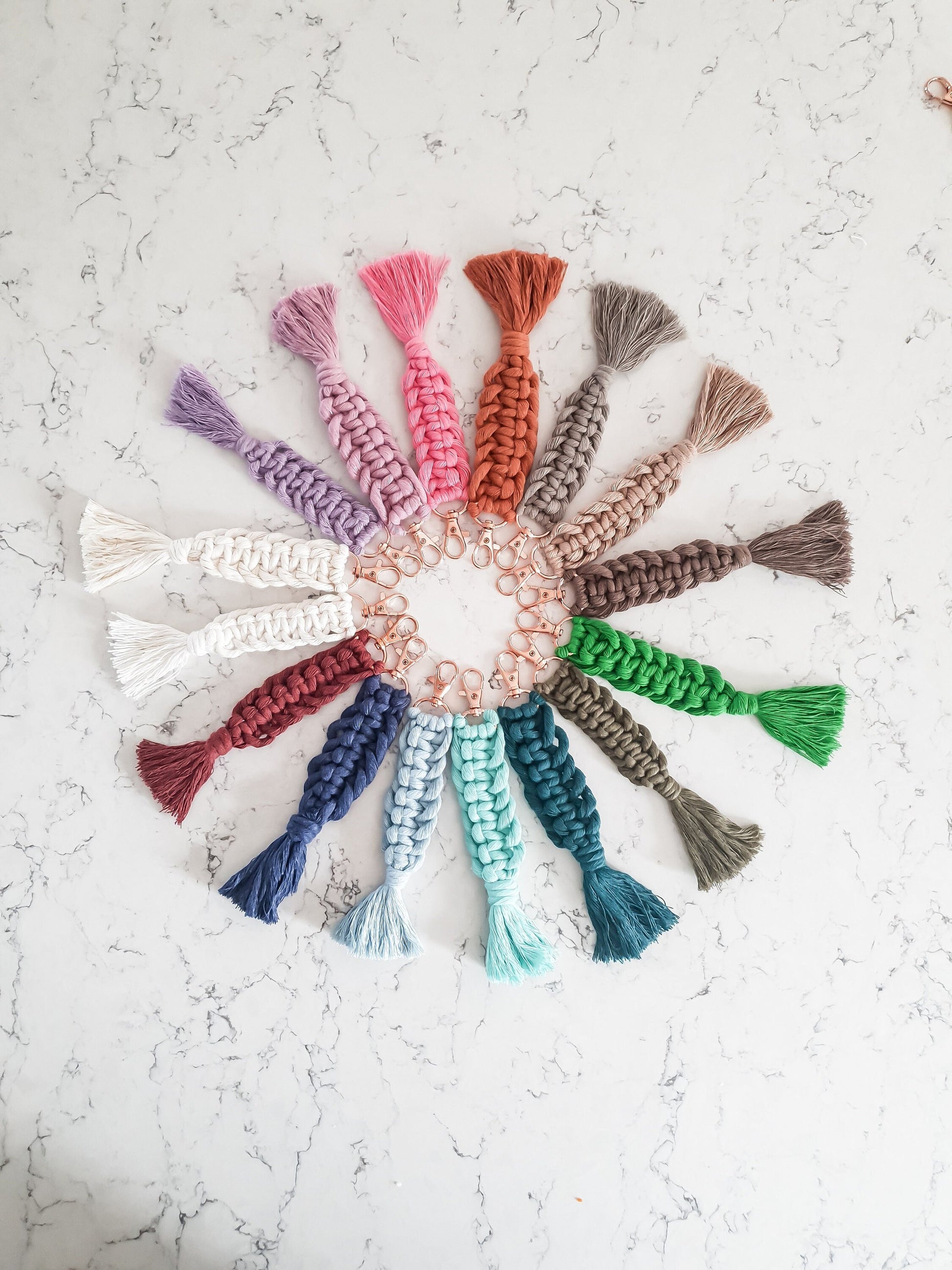 Small Macrame Keychain // Small Boho Keychain // Macrame Keychain // Keychain