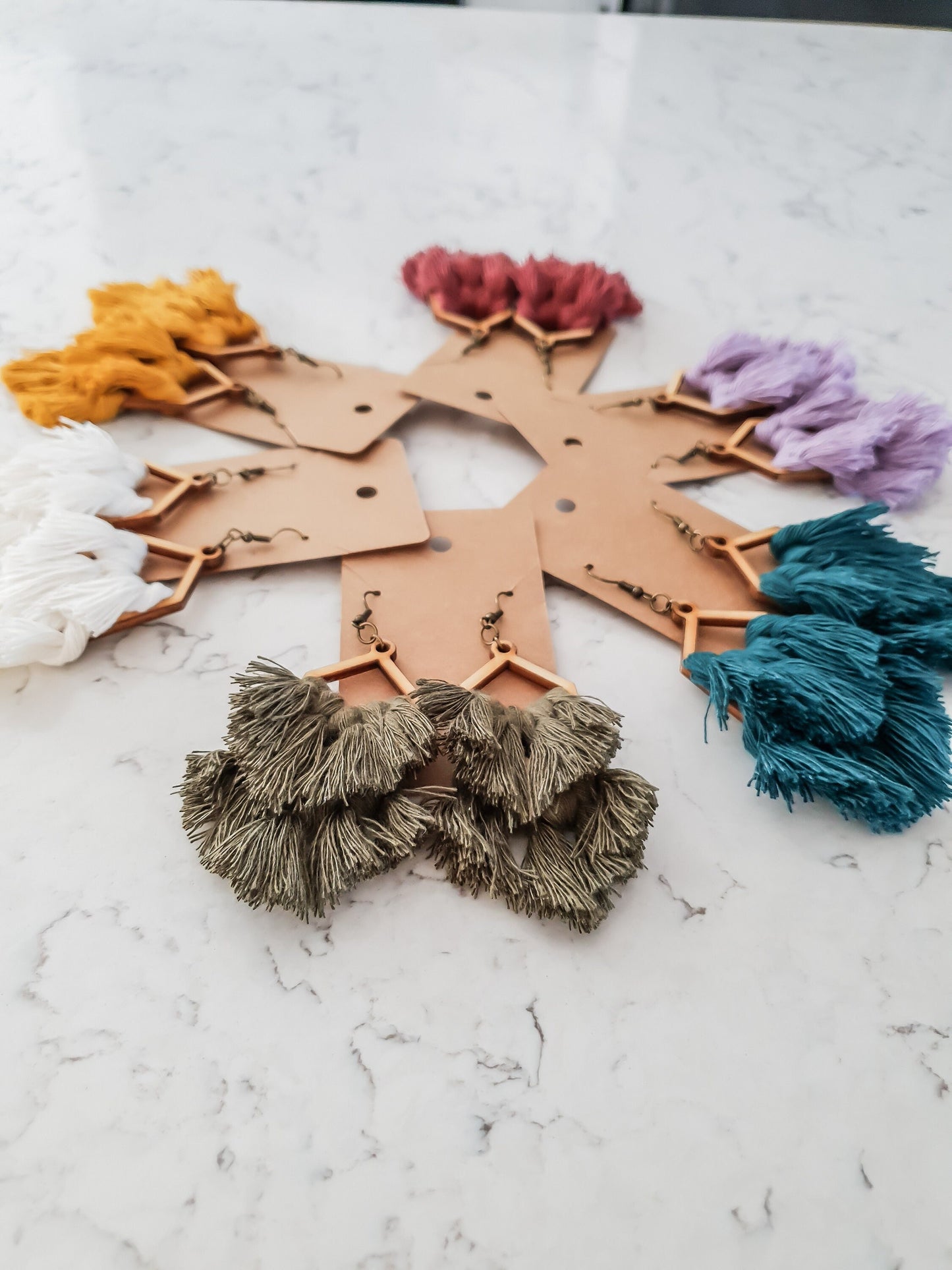 Triangle Macrame Earrings, Macrame Earrings, Boho Earrings, Bridesmaid Gift, Multiple Color Options