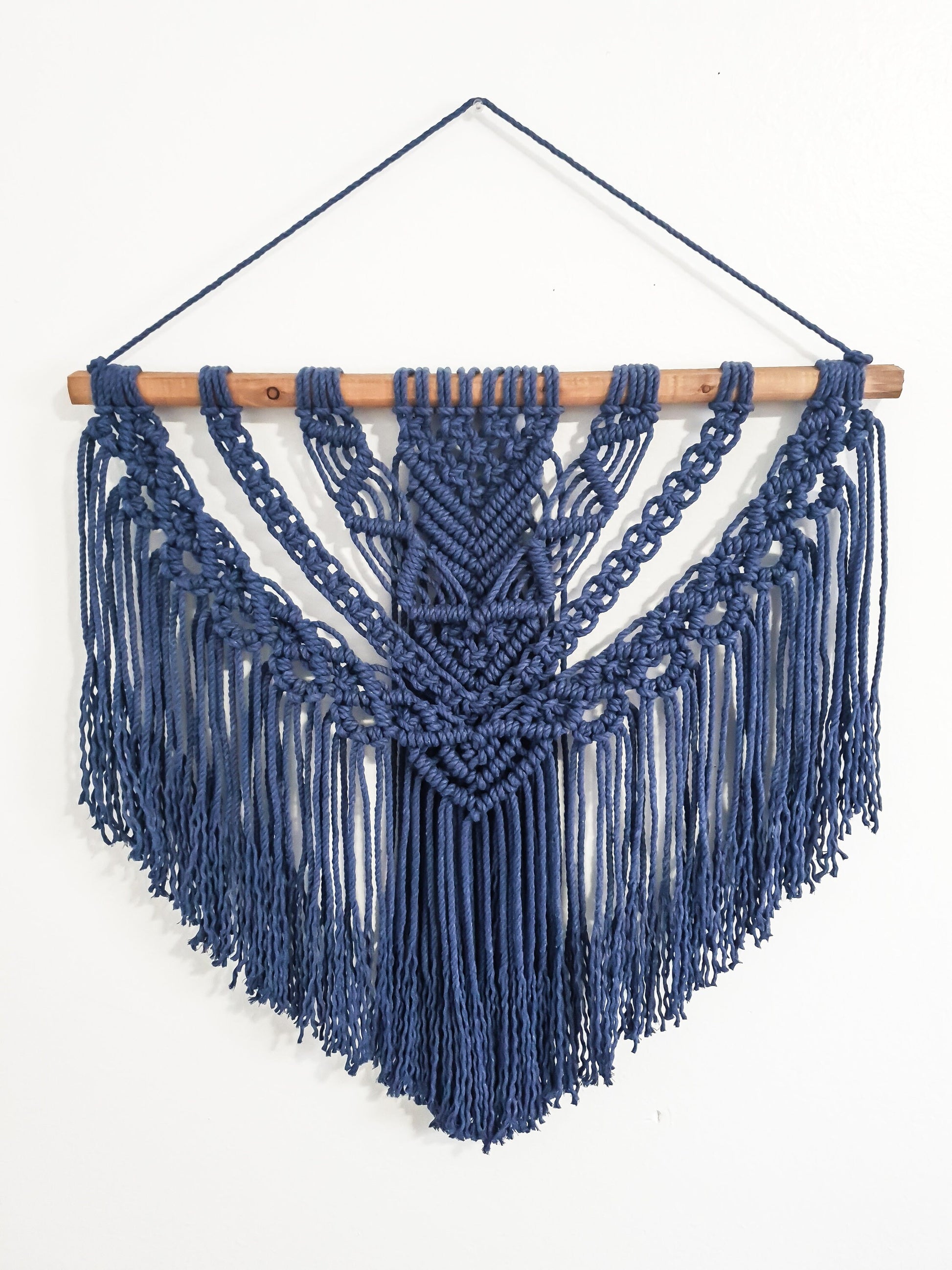 Large Macrame Wall Hanging, Macrame Wall Art, Woven Wall Hanging, Boho Wall Decor, Wall Tapestry, Macrame, Navy Blue Macrame, Minimalist