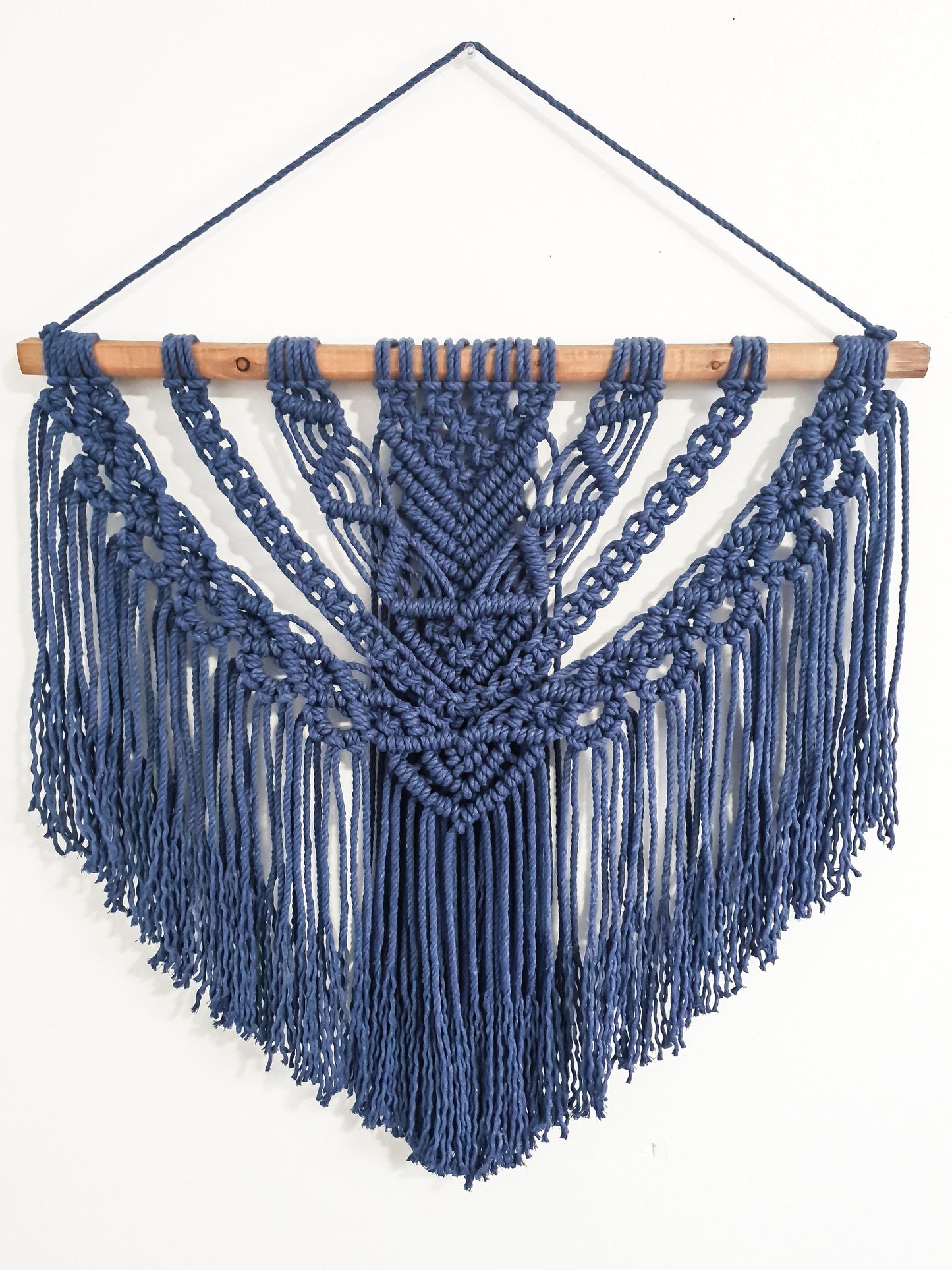 Large Macrame Wall Hanging, Macrame Wall Art, Woven Wall Hanging, Boho Wall Decor, Wall Tapestry, Macrame, Navy Blue Macrame, Minimalist