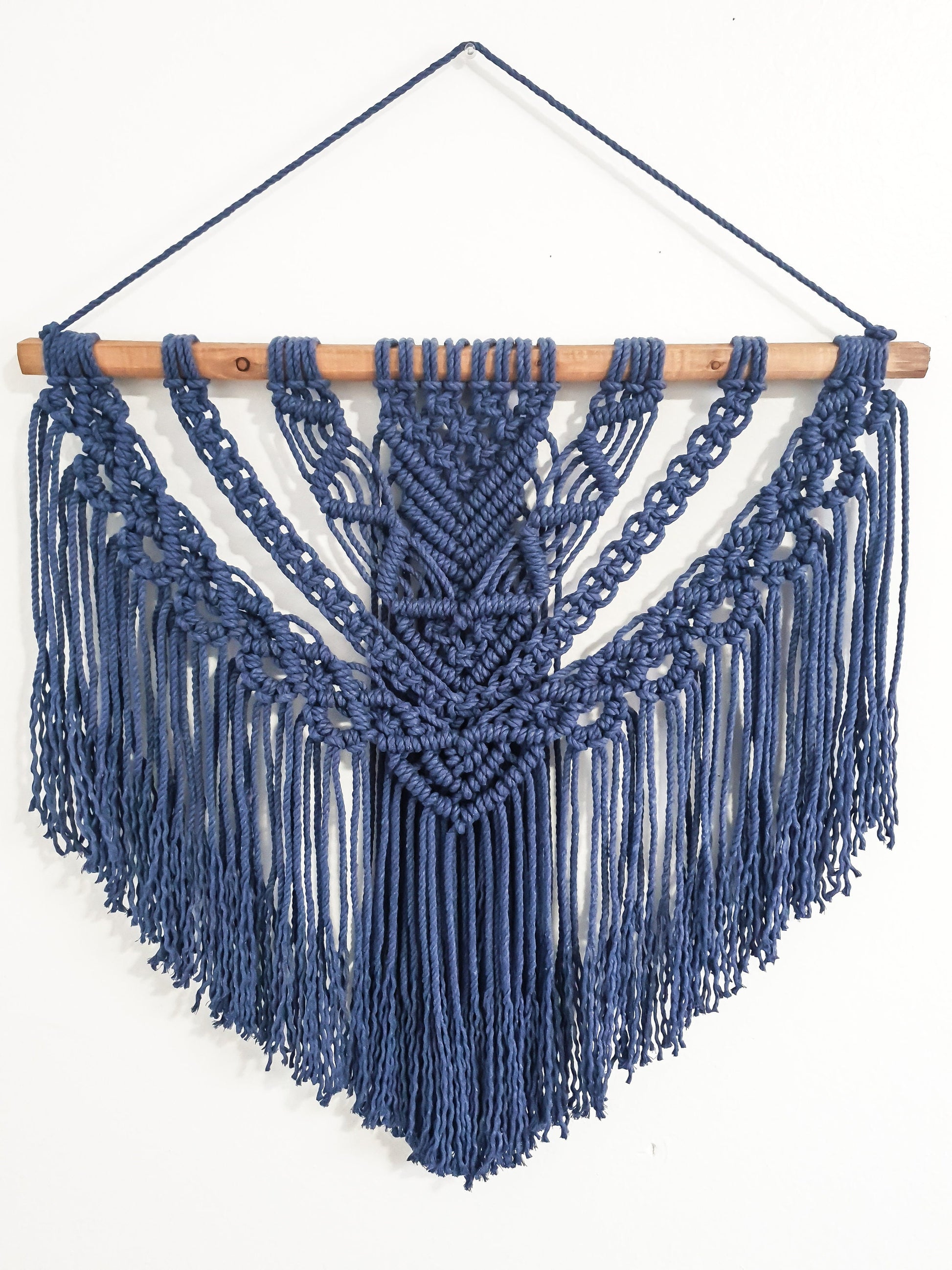 Large Macrame Wall Hanging, Macrame Wall Art, Woven Wall Hanging, Boho Wall Decor, Wall Tapestry, Macrame, Navy Blue Macrame, Minimalist
