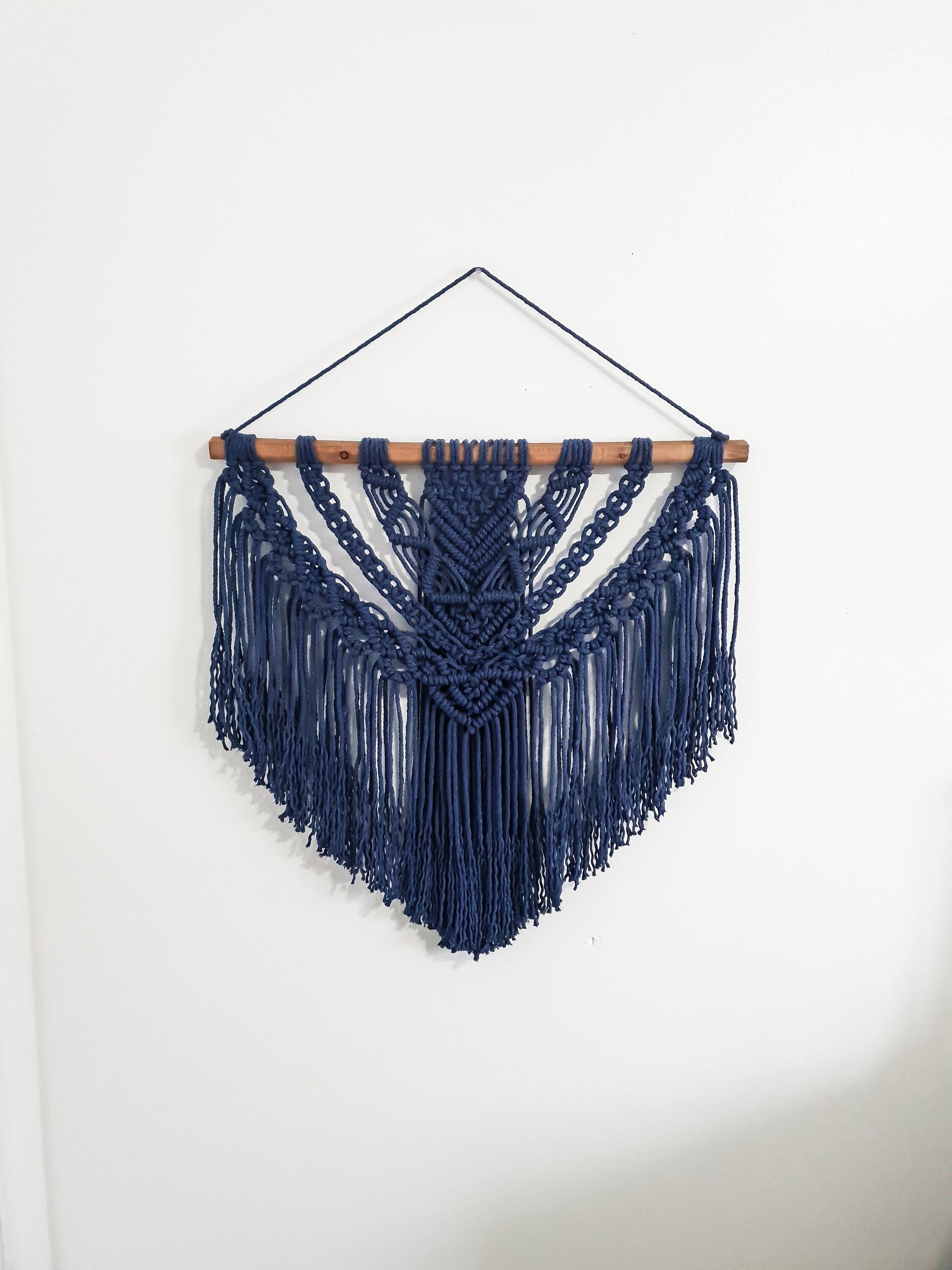 Large Macrame Wall Hanging, Macrame Wall Art, Woven Wall Hanging, Boho Wall Decor, Wall Tapestry, Macrame, Navy Blue Macrame, Minimalist