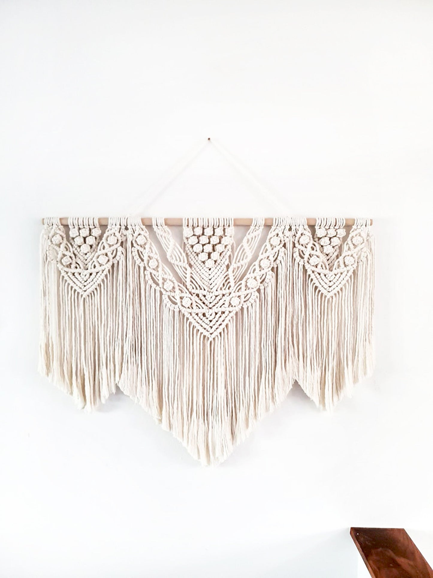 Large Beige Handmade Macrame Wall Hanging, 4 Size Options