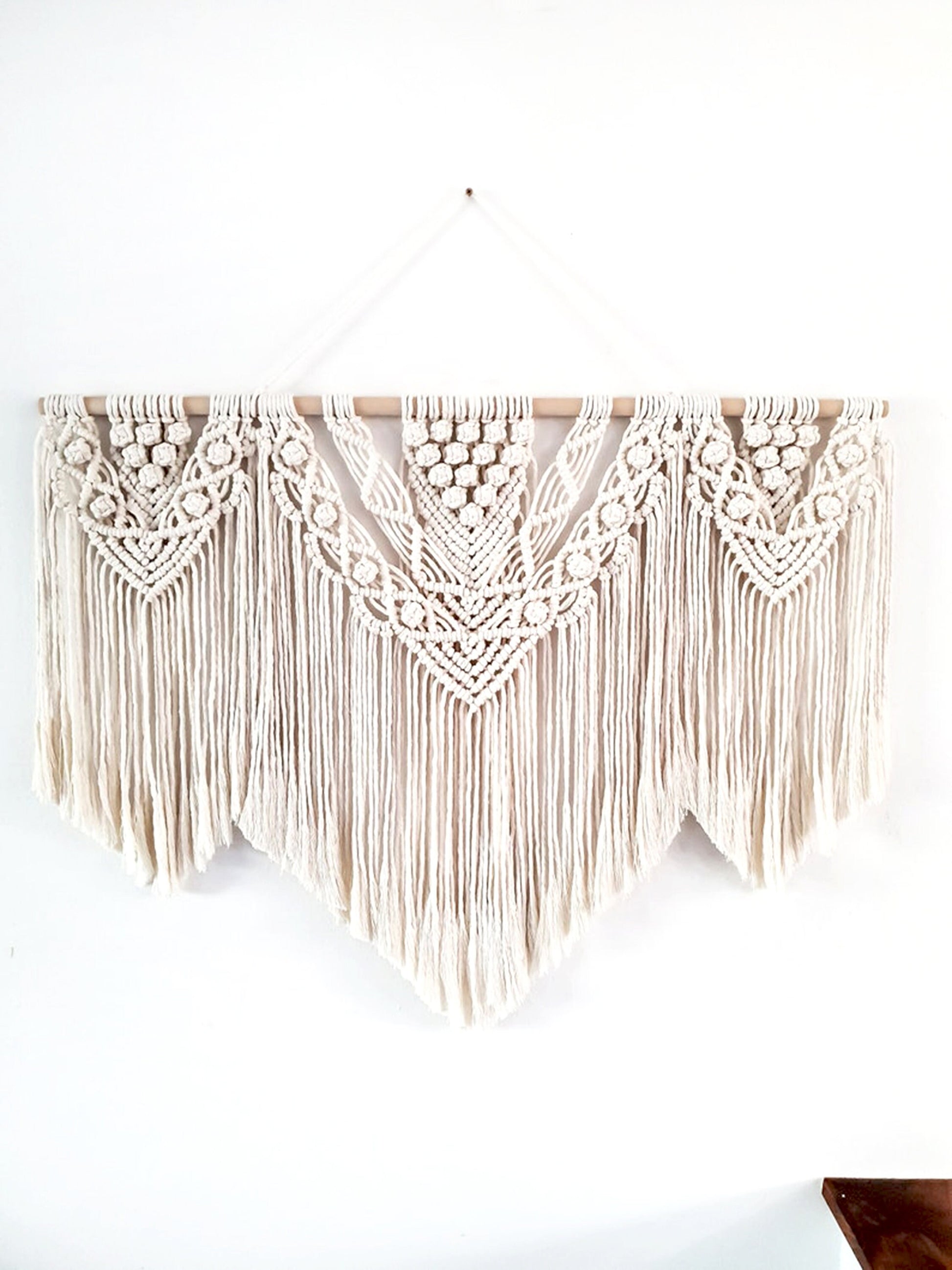 Large Beige Handmade Macrame Wall Hanging, 4 Size Options
