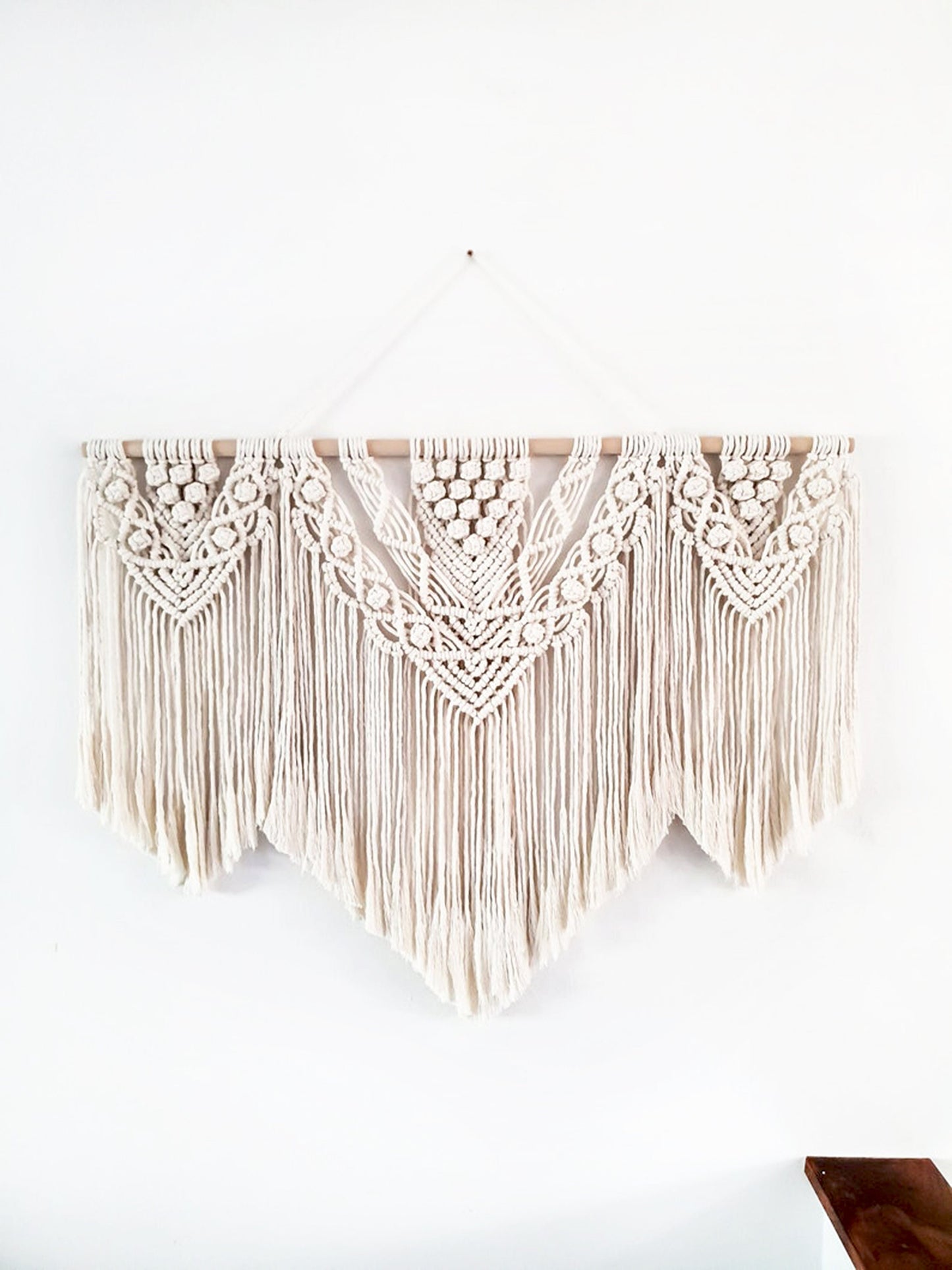 Large Beige Handmade Macrame Wall Hanging, 4 Size Options