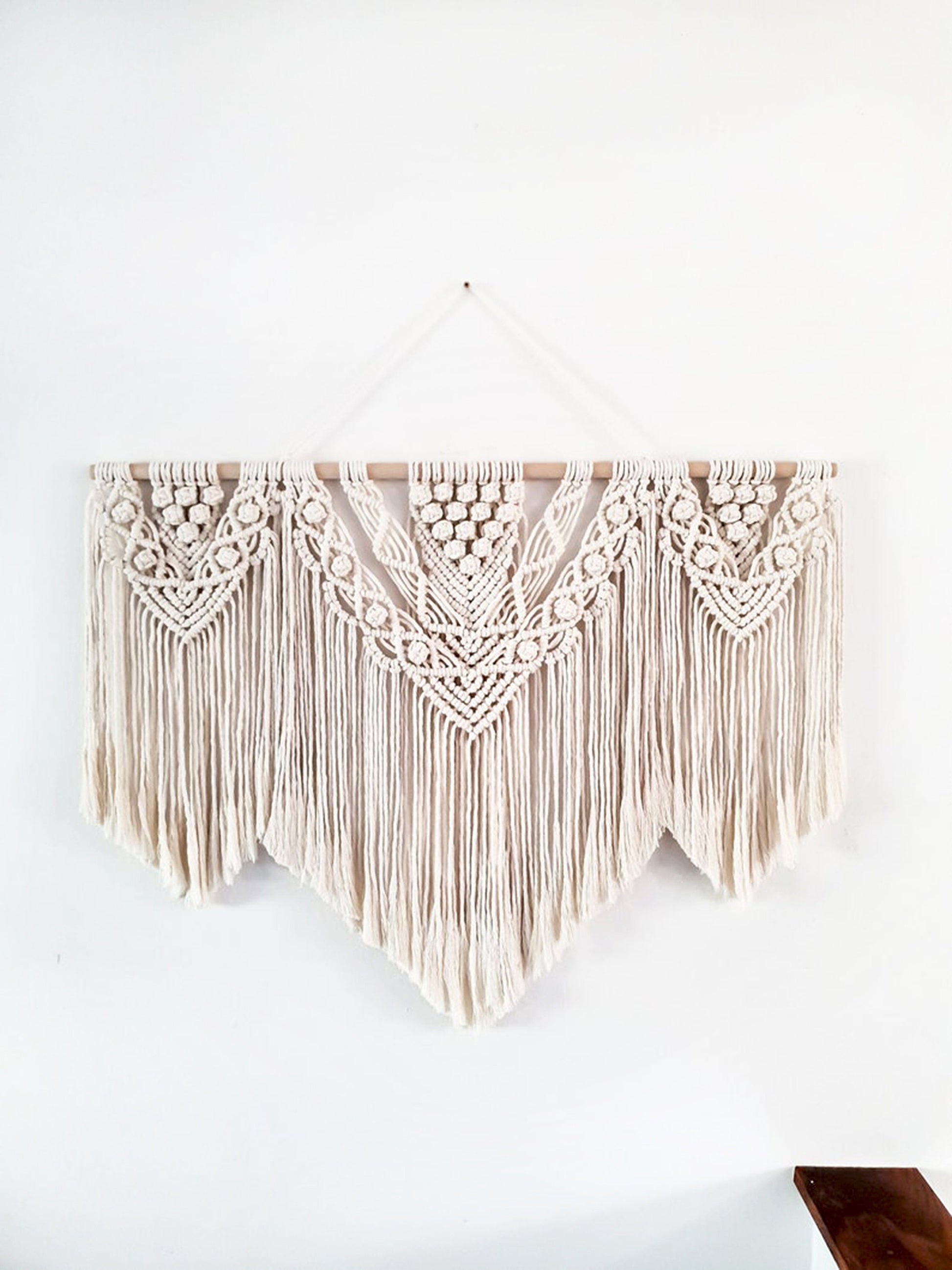 Large Beige Handmade Macrame Wall Hanging, 4 Size Options