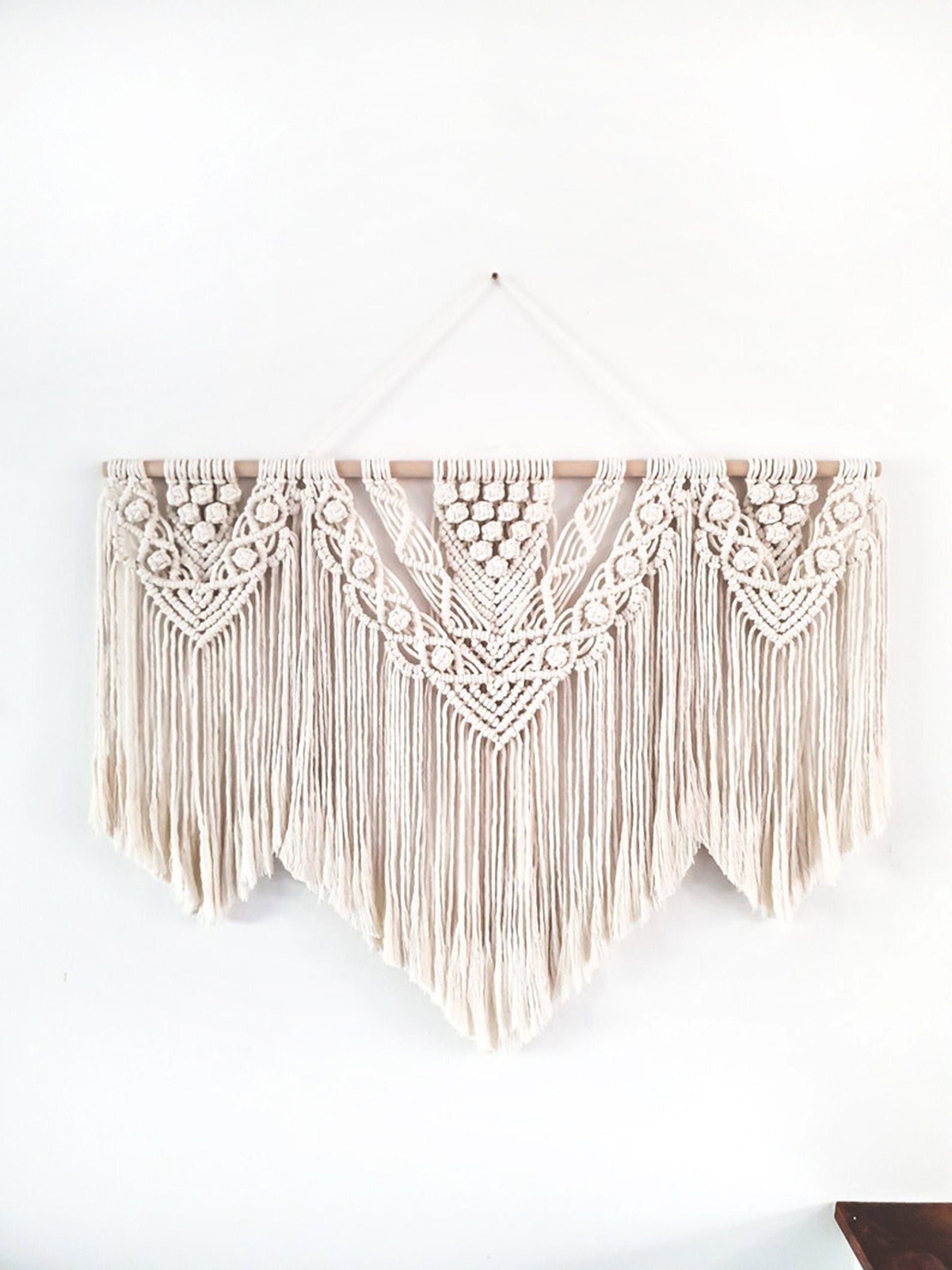 Large Beige Handmade Macrame Wall Hanging, 4 Size Options
