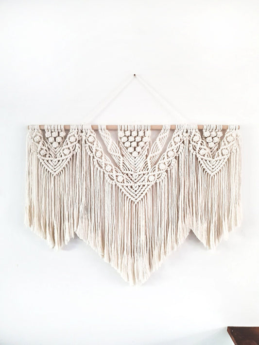 Large Beige Handmade Macrame Wall Hanging, 4 Size Options