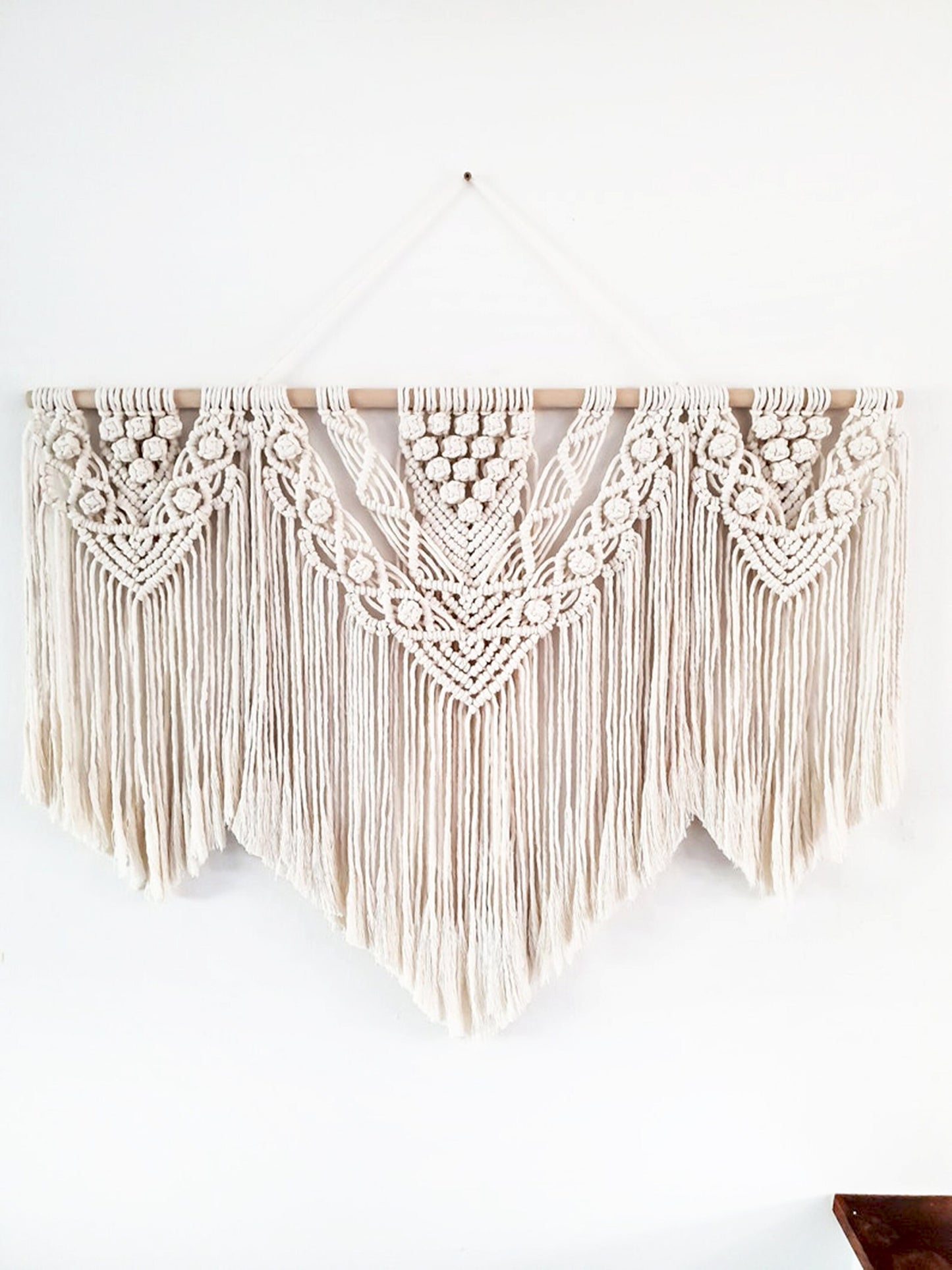 Large Beige Handmade Macrame Wall Hanging, 4 Size Options