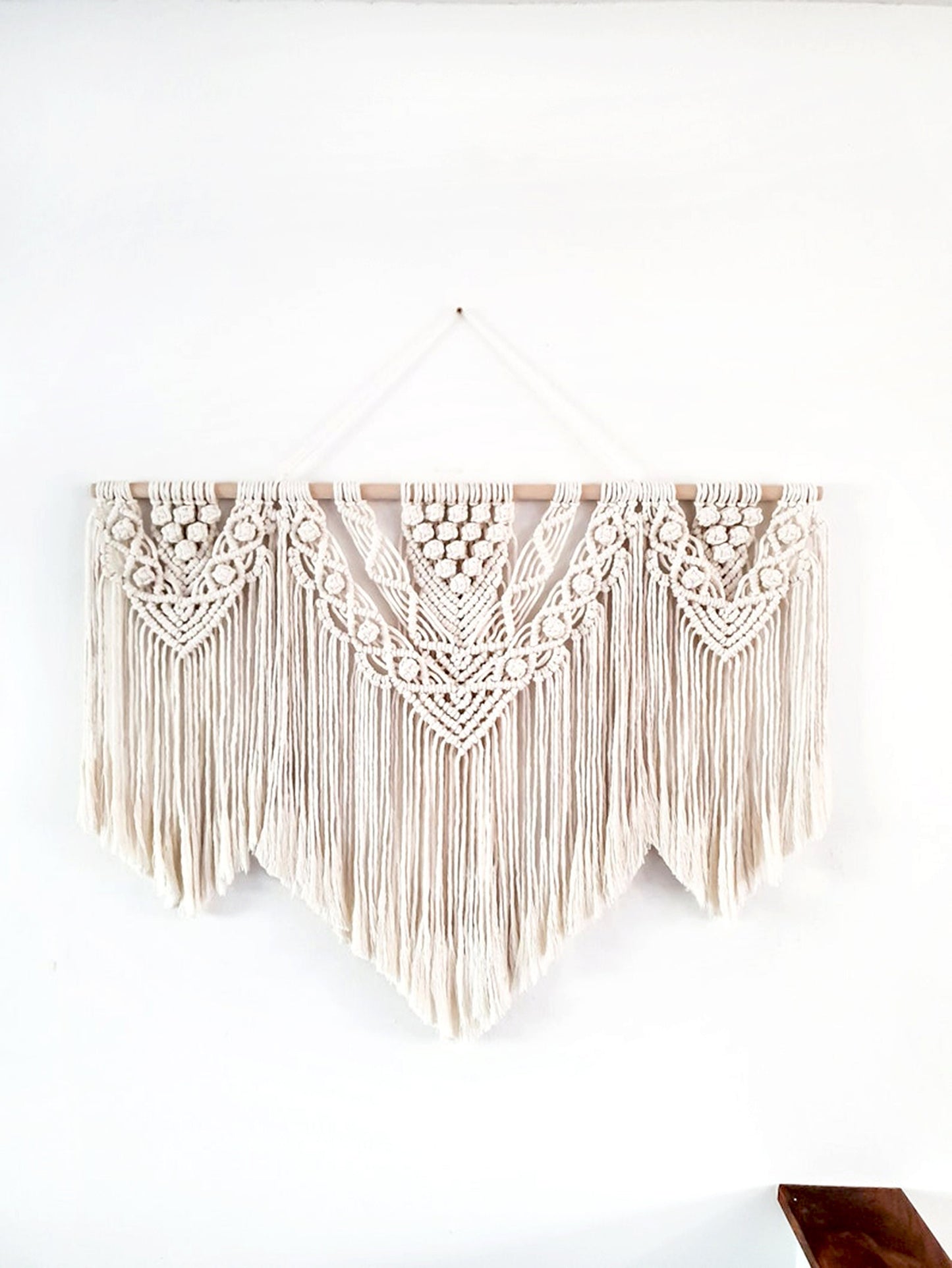 Large Beige Handmade Macrame Wall Hanging, 4 Size Options