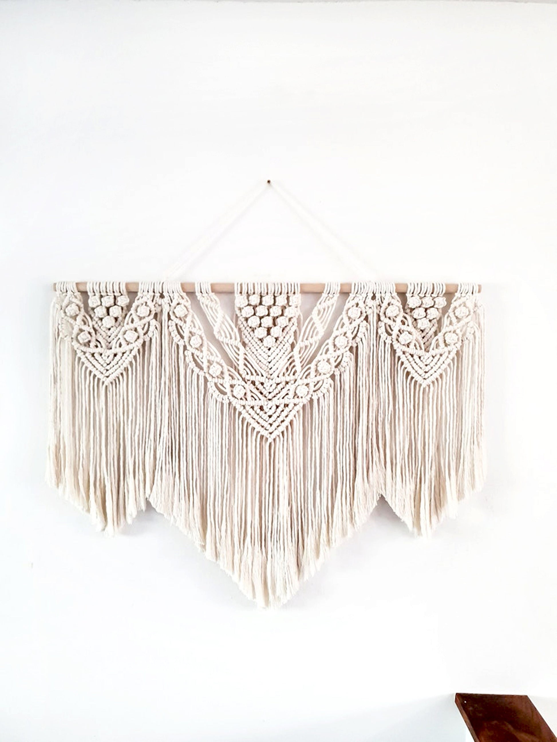 Large Beige Handmade Macrame Wall Hanging, 4 Size Options