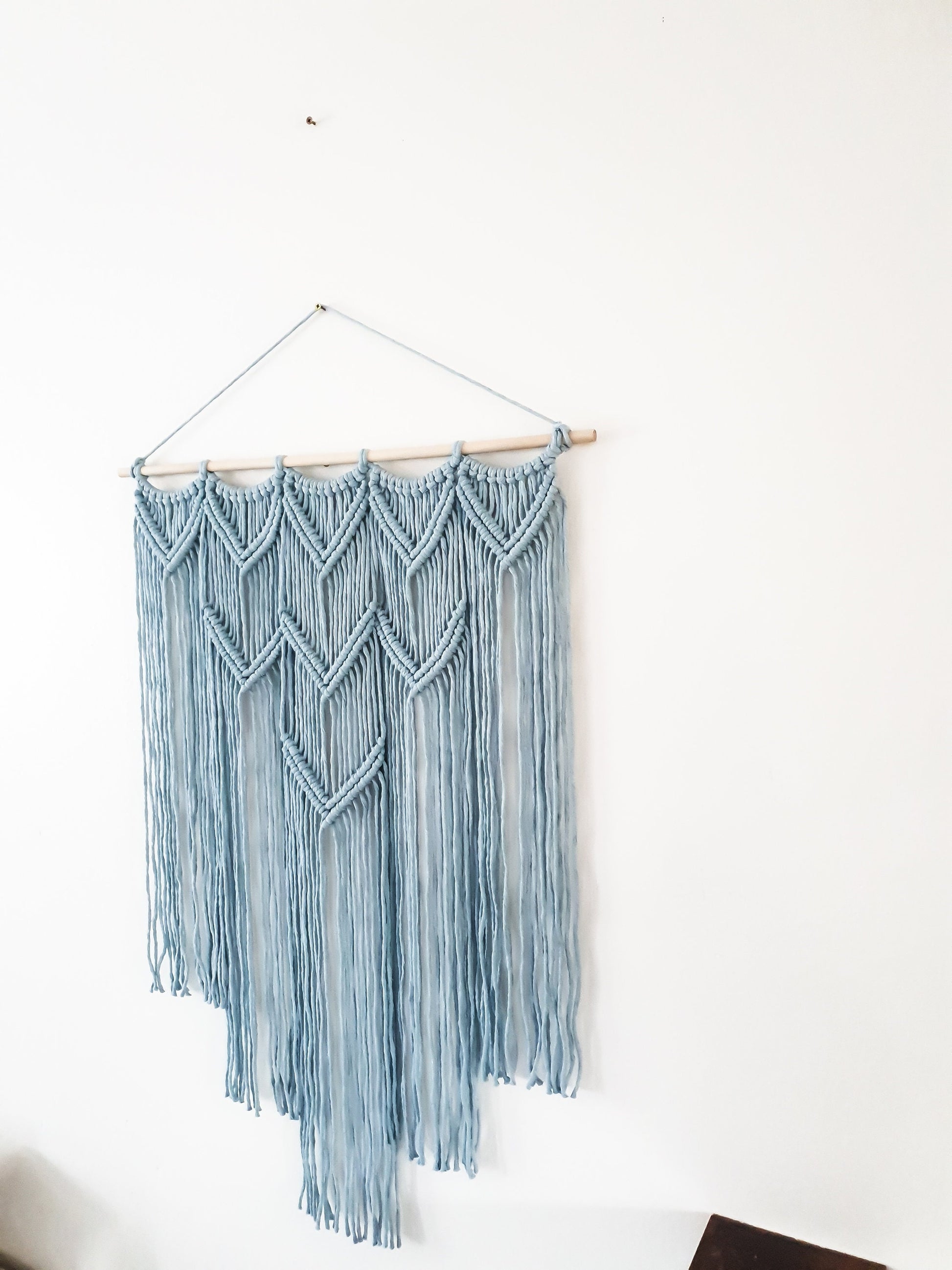 Large Macrame Wall Hanging, Macrame Wall Art, Woven Wall Hanging, Boho Wall Decor, Wall Tapestry, Macrame, Blue Nursey Decor, Minimalist