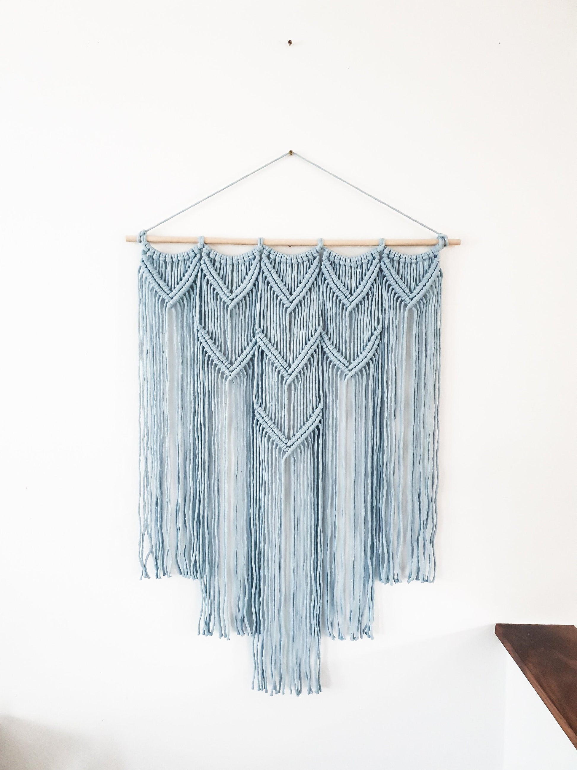 Large Macrame Wall Hanging, Macrame Wall Art, Woven Wall Hanging, Boho Wall Decor, Wall Tapestry, Macrame, Blue Nursey Decor, Minimalist