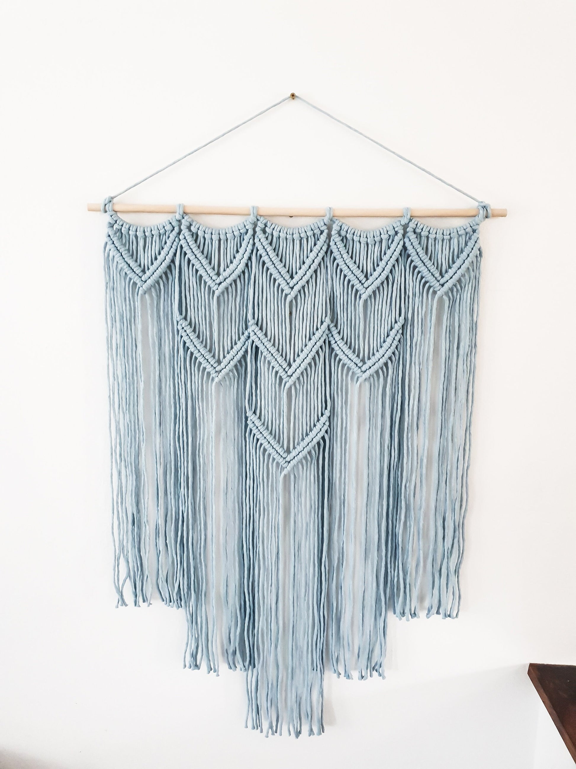 Large Macrame Wall Hanging, Macrame Wall Art, Woven Wall Hanging, Boho Wall Decor, Wall Tapestry, Macrame, Blue Nursey Decor, Minimalist