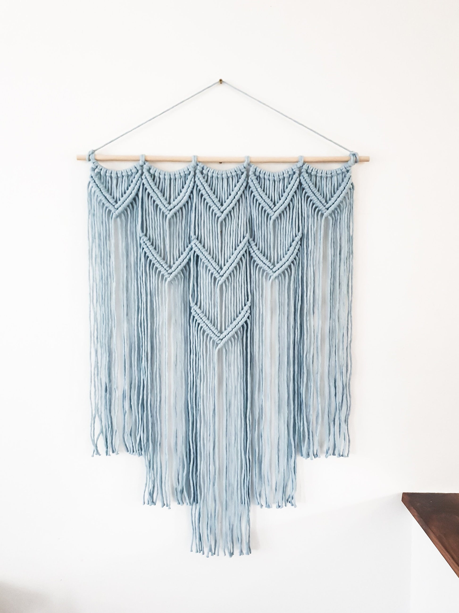 Large Macrame Wall Hanging, Macrame Wall Art, Woven Wall Hanging, Boho Wall Decor, Wall Tapestry, Macrame, Blue Nursey Decor, Minimalist