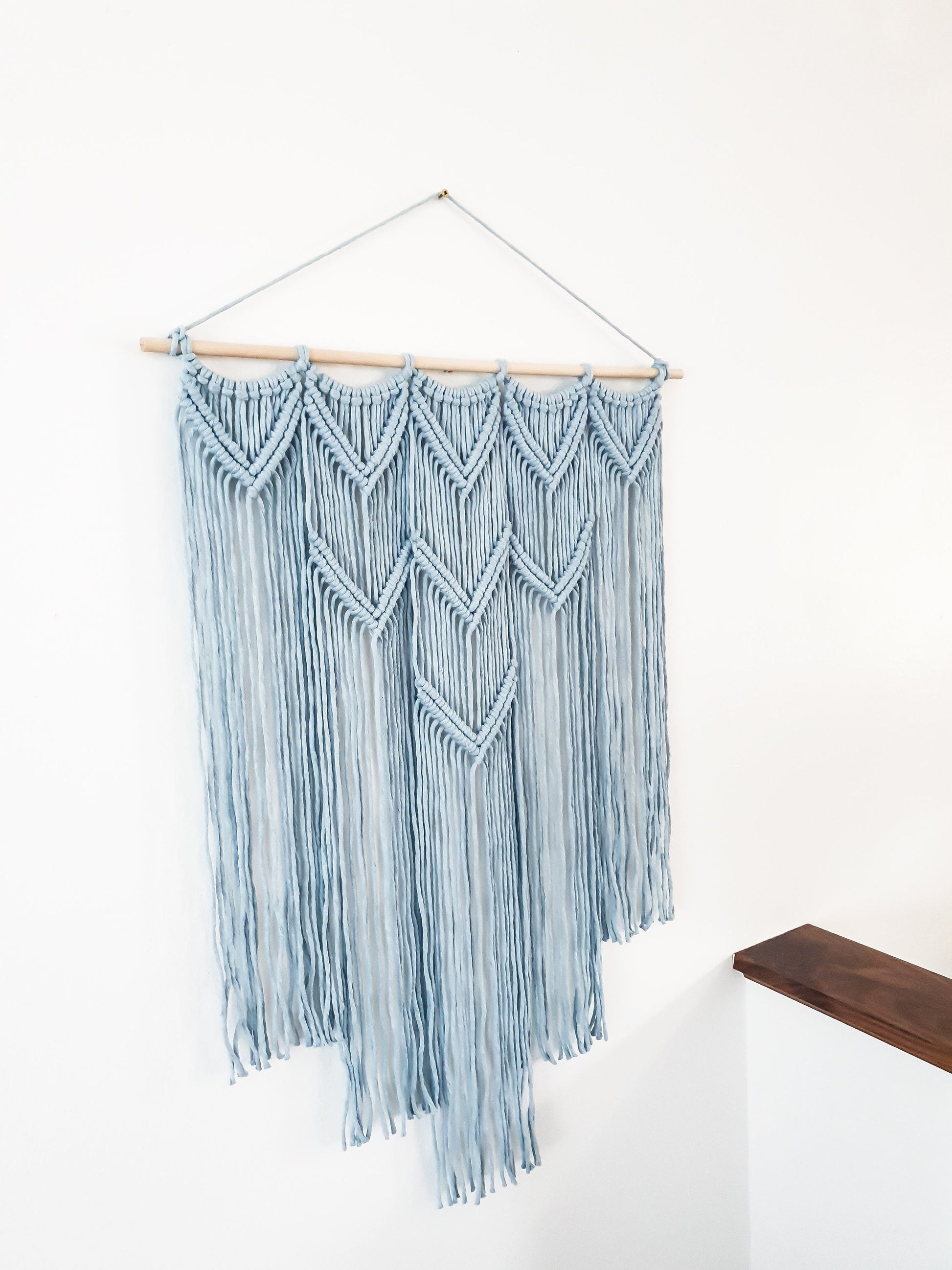 Large Macrame Wall Hanging, Macrame Wall Art, Woven Wall Hanging, Boho Wall Decor, Wall Tapestry, Macrame, Blue Nursey Decor, Minimalist