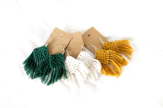 Lattice Style Macrame Earrings, Macrame Earrings, Boho Earrings, Multiple Colors Available,Bridesmaid Gift