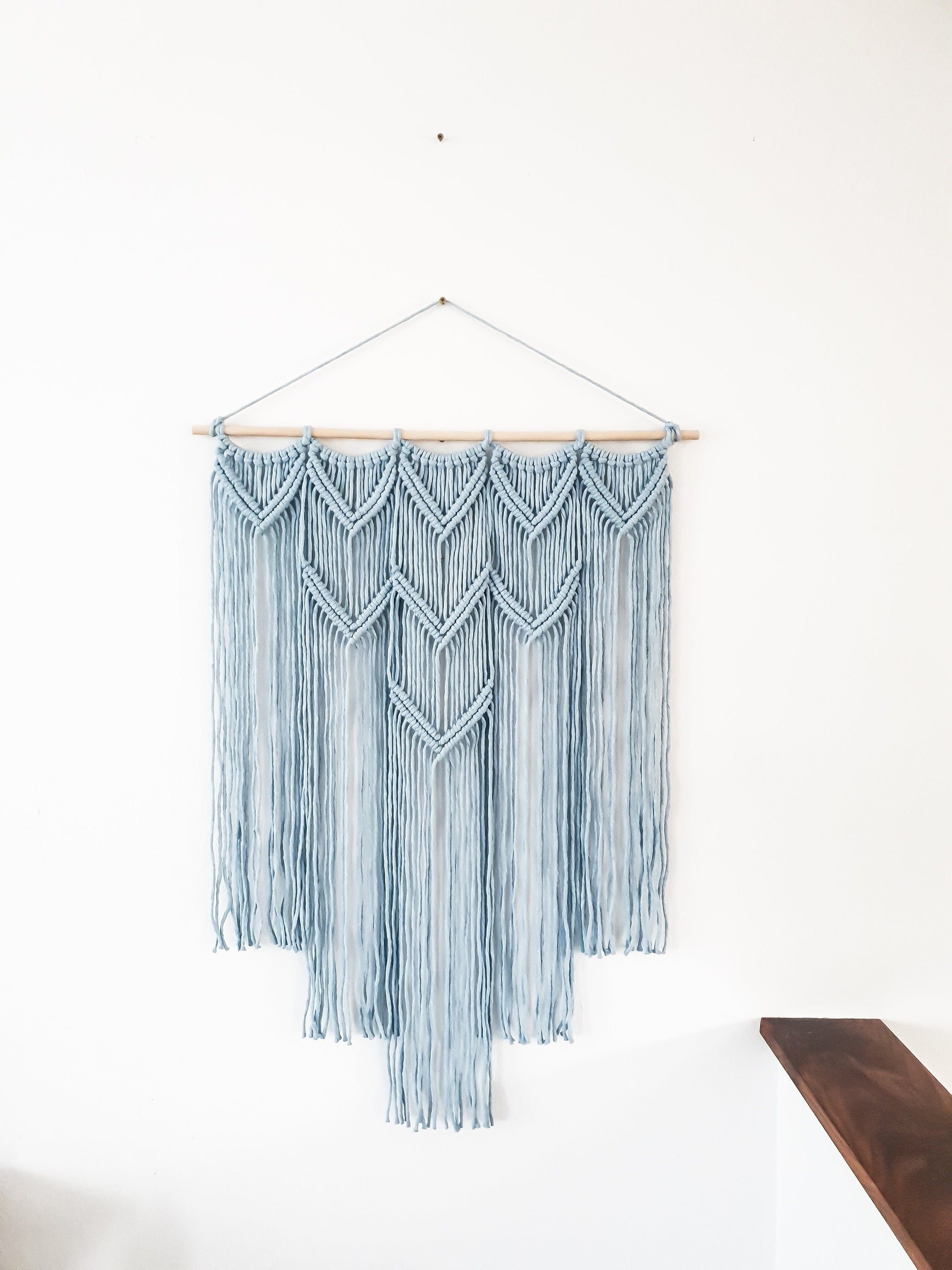 Large Macrame Wall Hanging, Macrame Wall Art, Woven Wall Hanging, Boho Wall Decor, Wall Tapestry, Macrame, Blue Nursey Decor, Minimalist