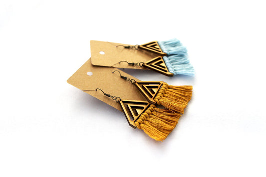 Triangle Macrame Earrings, Macrame Earrings, Boho Earrings, Bridesmaid Gift, Multiple Color Options
