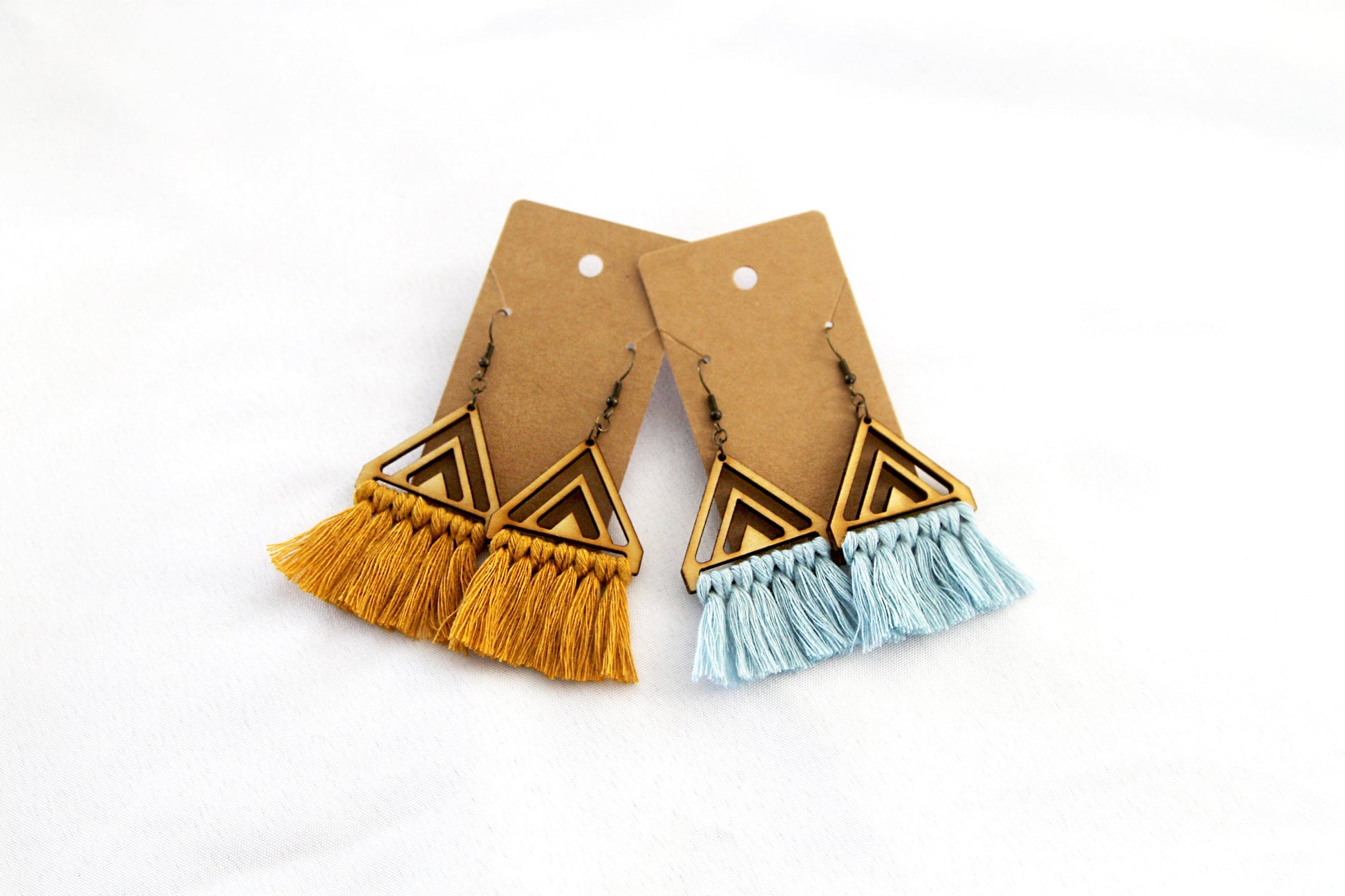 Triangle Macrame Earrings, Macrame Earrings, Boho Earrings, Bridesmaid Gift, Multiple Color Options