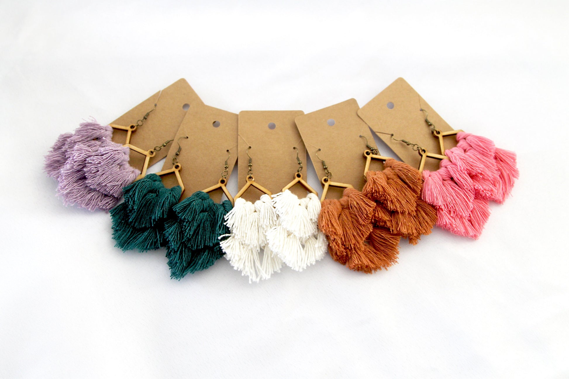 Triangle Macrame Earrings, Macrame Earrings, Boho Earrings, Bridesmaid Gift, Multiple Color Options
