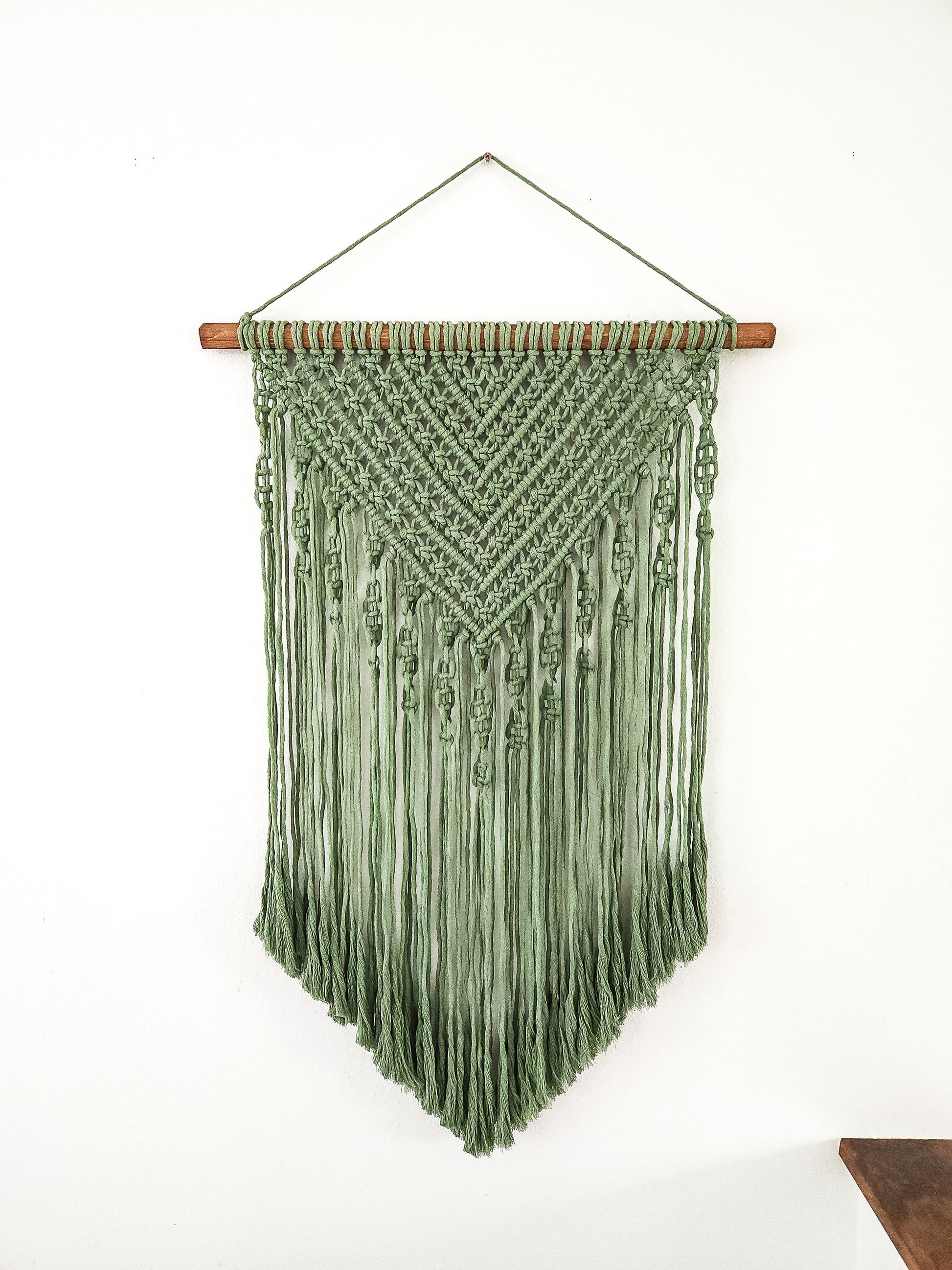 Large Handmade Macrame Wall Hanging Boho Decor for Home Decoration, bedroom, baby room, nursery, Eucalyptus Green, home & Bohemian Decor