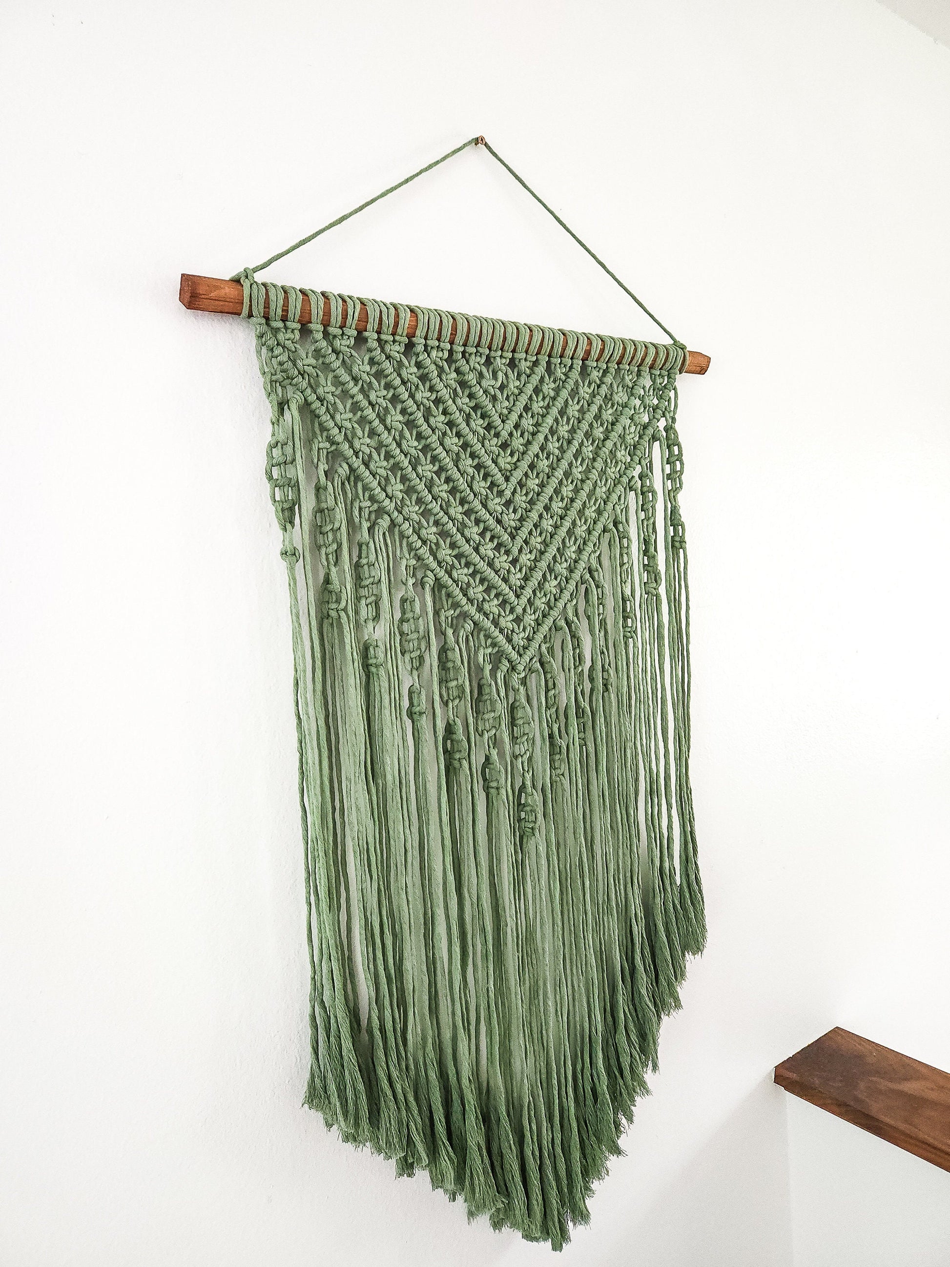 Large Handmade Macrame Wall Hanging Boho Decor for Home Decoration, bedroom, baby room, nursery, Eucalyptus Green, home & Bohemian Decor