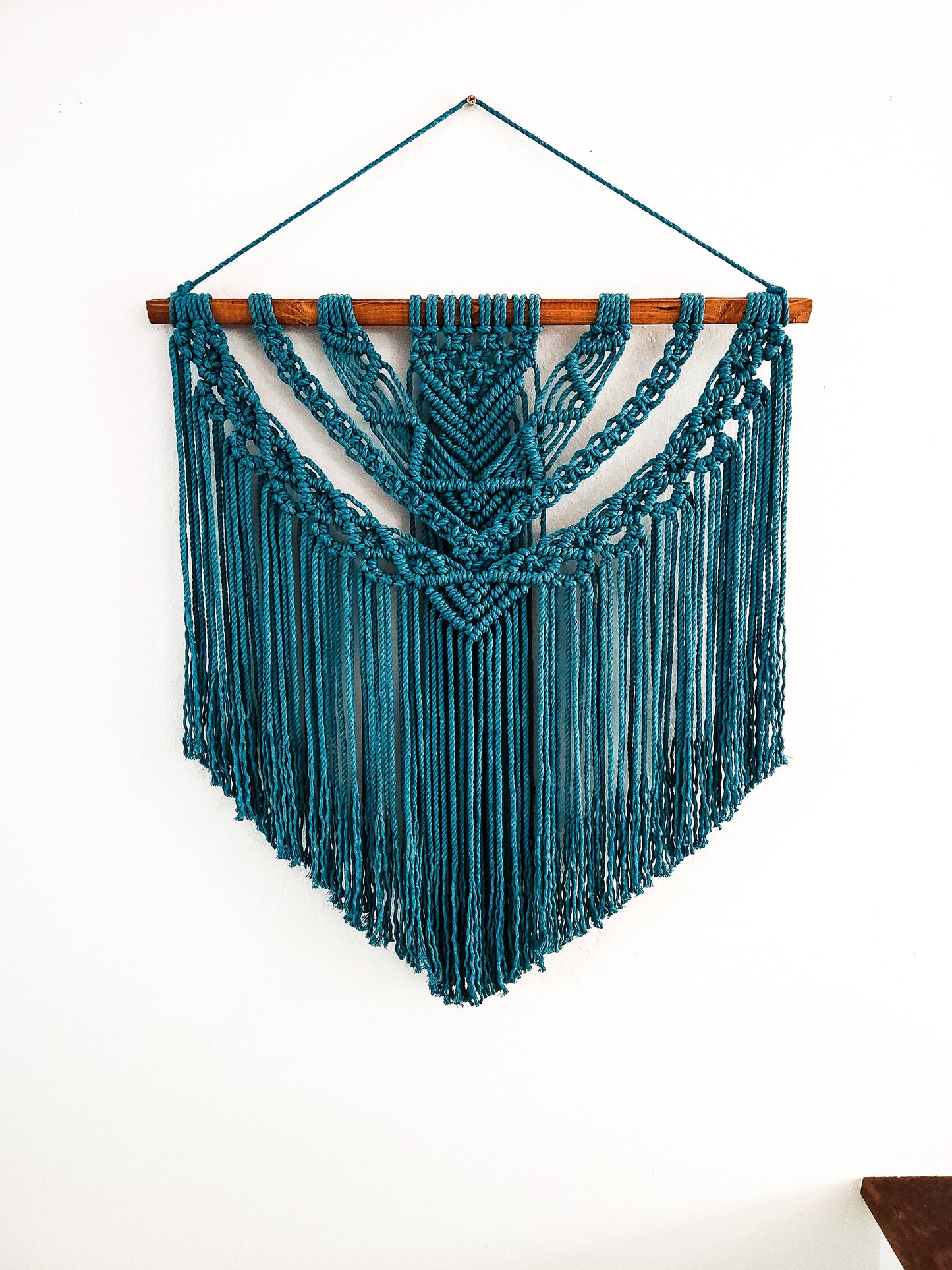 Handmade Teal Macrame Wall Hanging