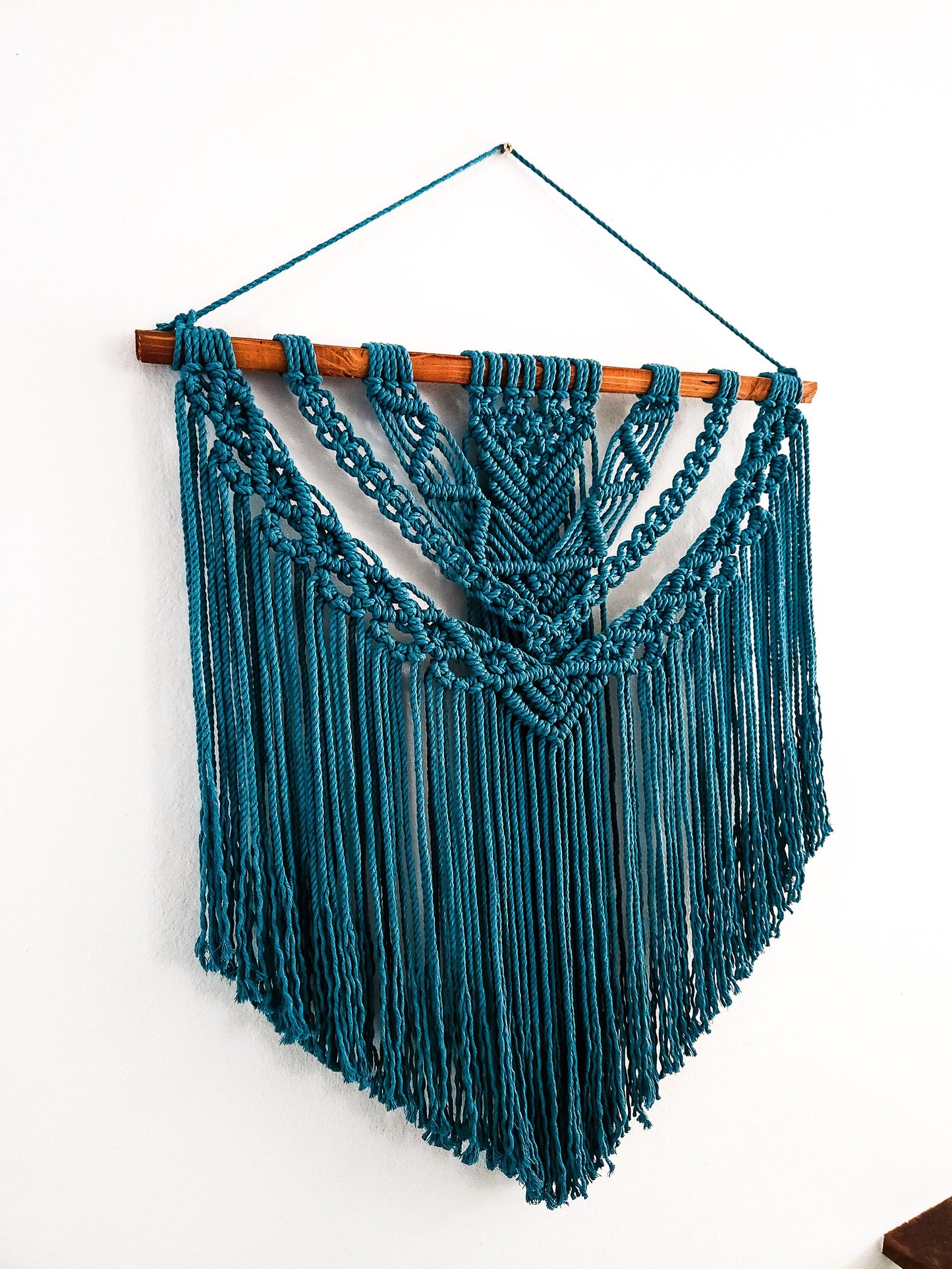 Handmade Teal Macrame Wall Hanging