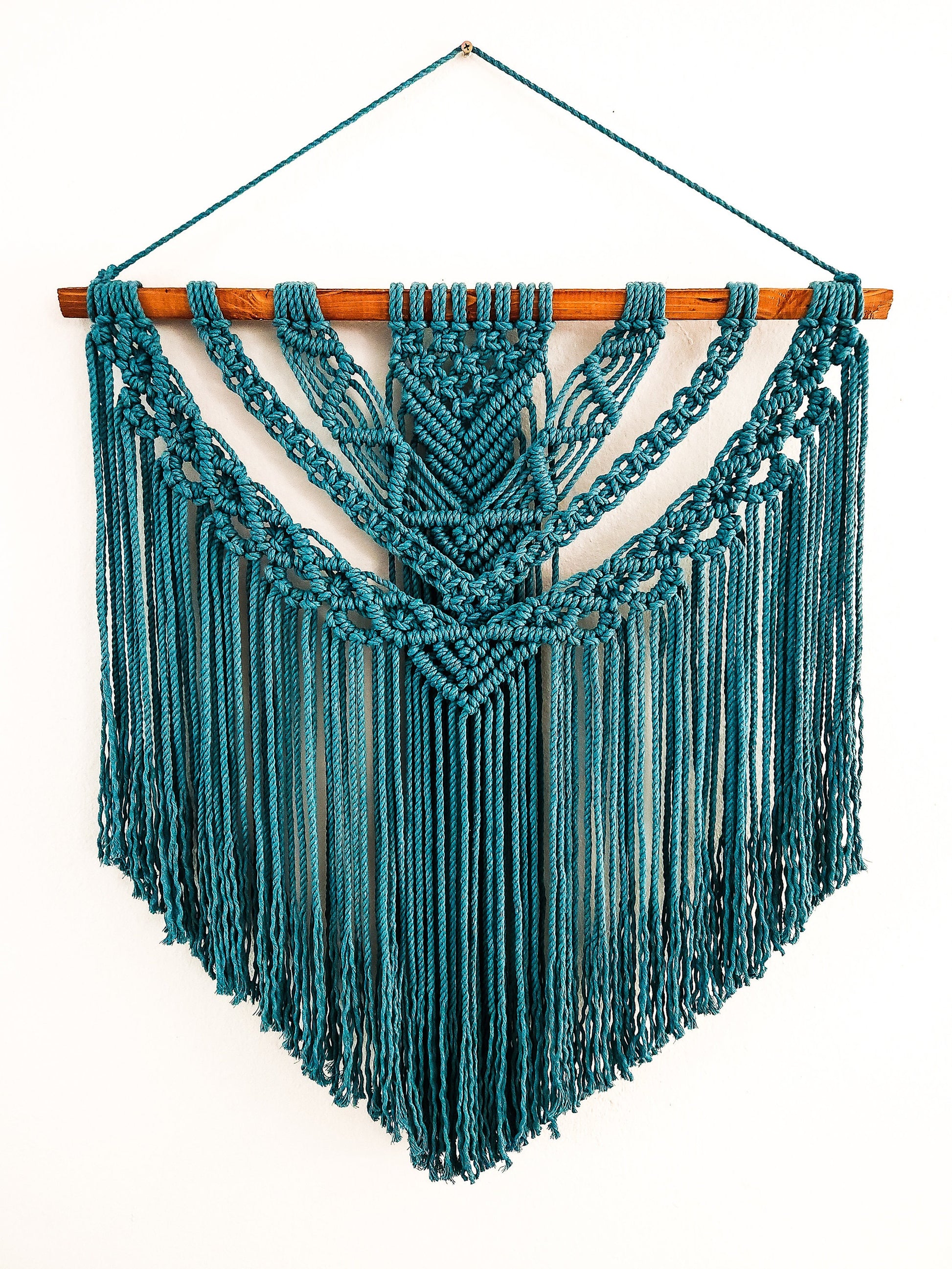 Handmade Teal Macrame Wall Hanging