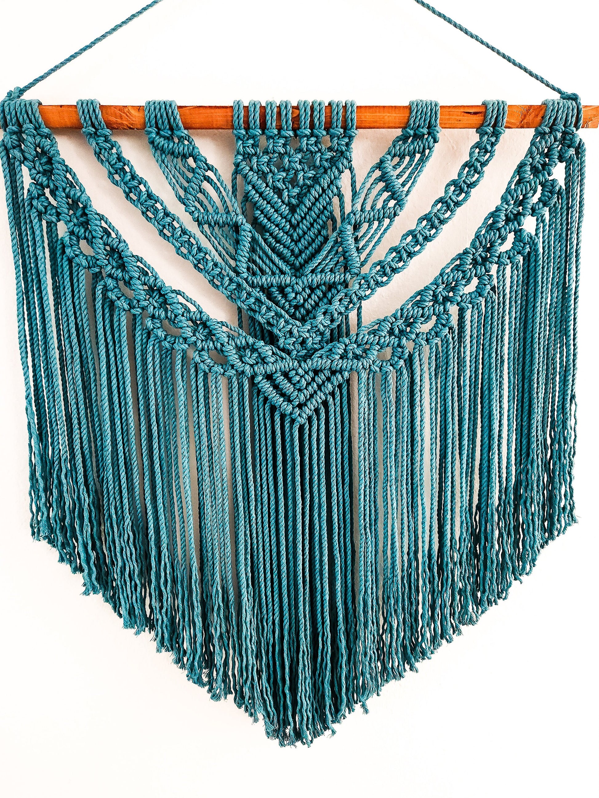 Handmade Teal Macrame Wall Hanging