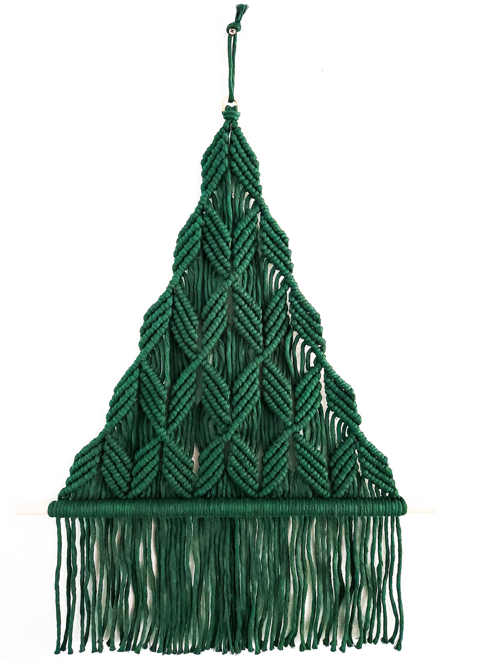 Large Macrame Wall Hanging Christmas Tree, Macrame Wall Art, Woven Wall Hanging, Boho Wall Decor, Wall Tapestry, Macrame, Green, Forest