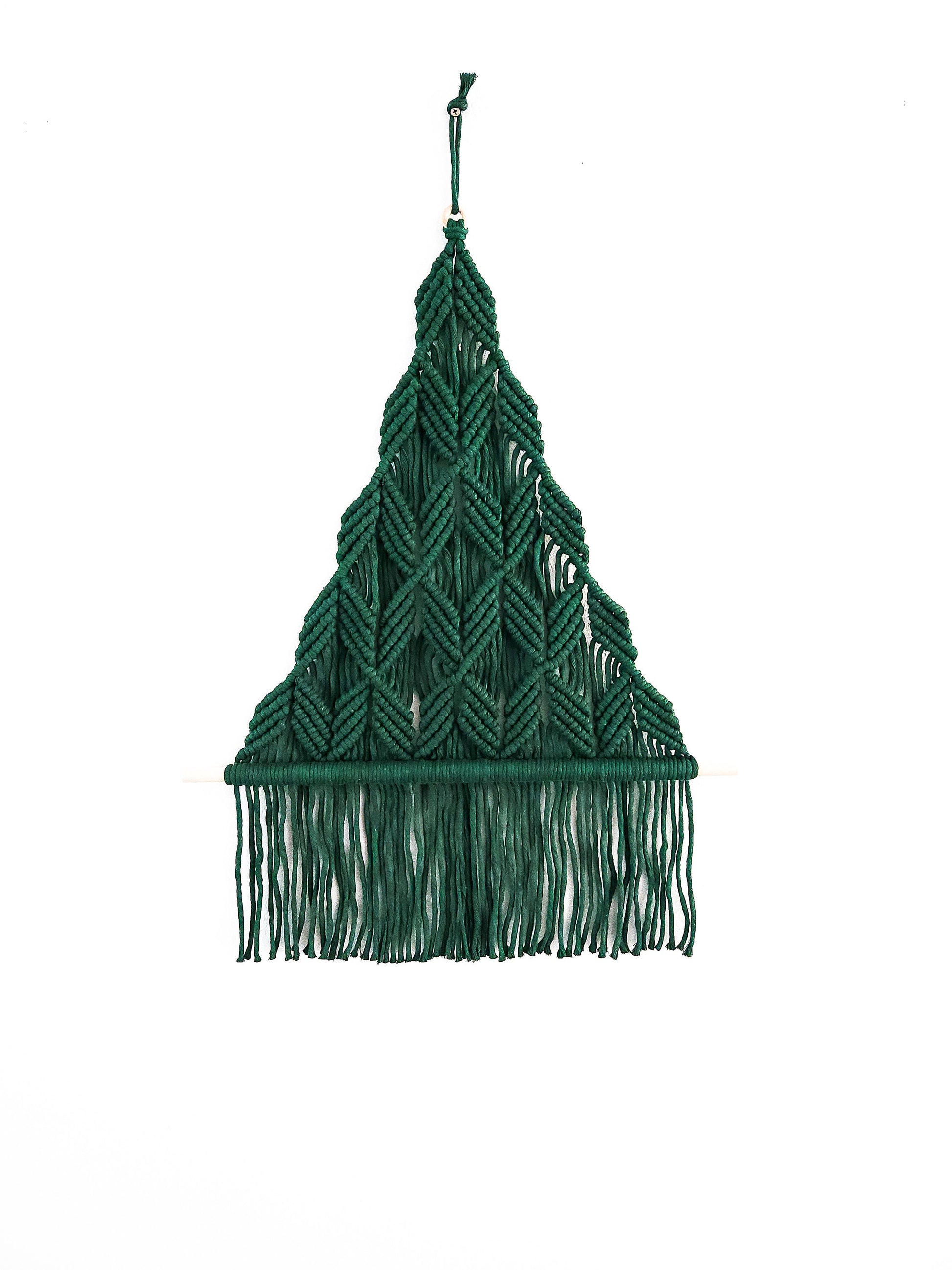 Large Macrame Wall Hanging Christmas Tree, Macrame Wall Art, Woven Wall Hanging, Boho Wall Decor, Wall Tapestry, Macrame, Green, Forest